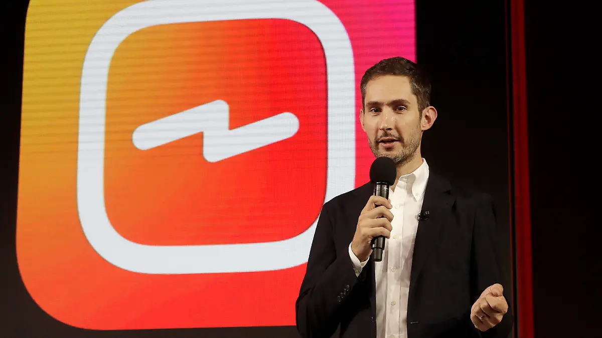 FILE - In this Tuesday, June 19, 2018, file photo, Kevin Systrom, CEO and co-founder of Instagram, prepares for an announcement about IGTV in San Francisco. In a statement late Monday, Sept. 24, 2018, Systrom said in a statement that he and Mike Krieger, Instagram’s chief technical officer, plan to leave the company in the next few weeks and take time off “to explore our curiosity and creativity again.” (AP Photo/Jeff Chiu, File)
