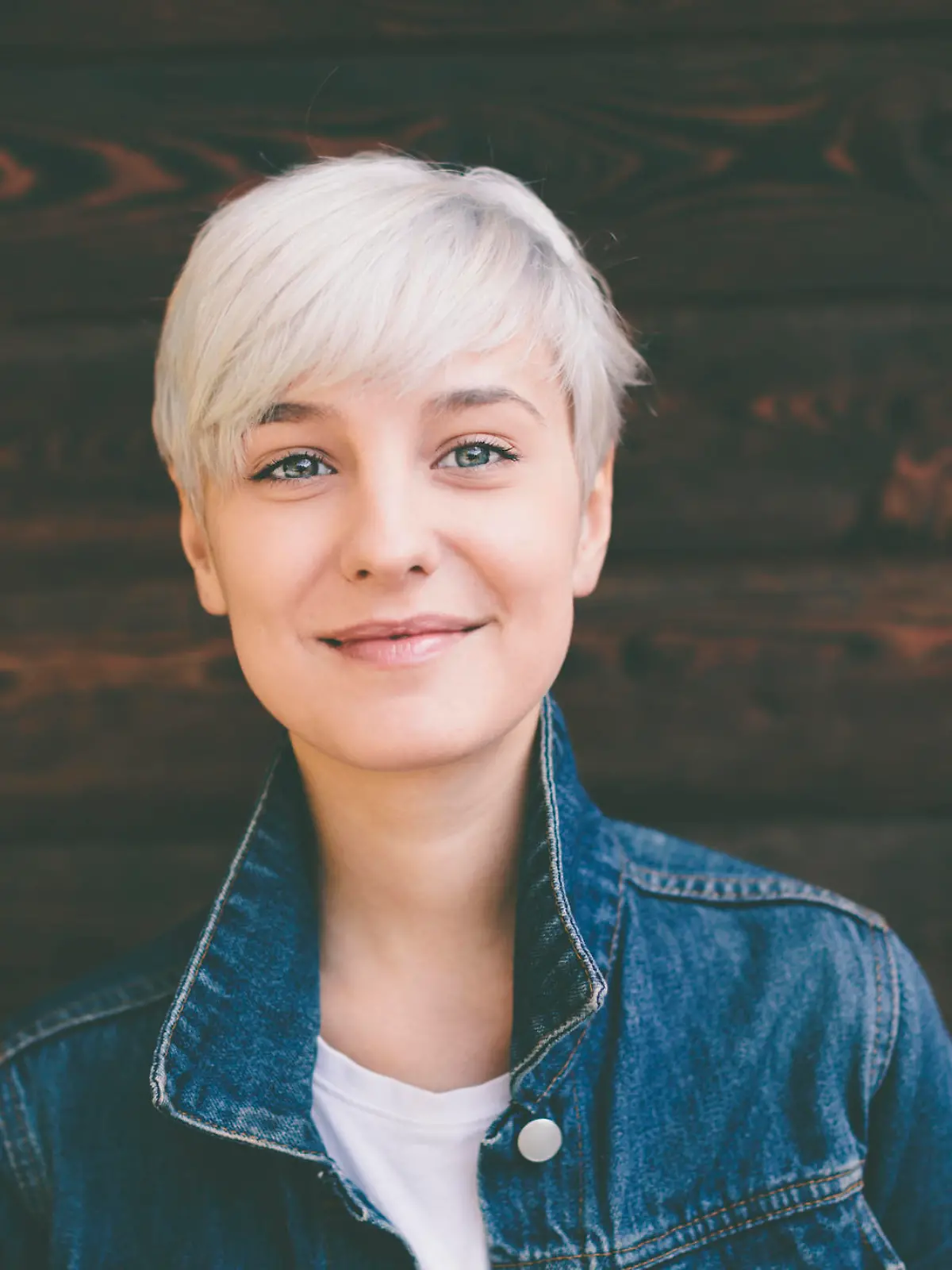 smiling happy real blond young woman