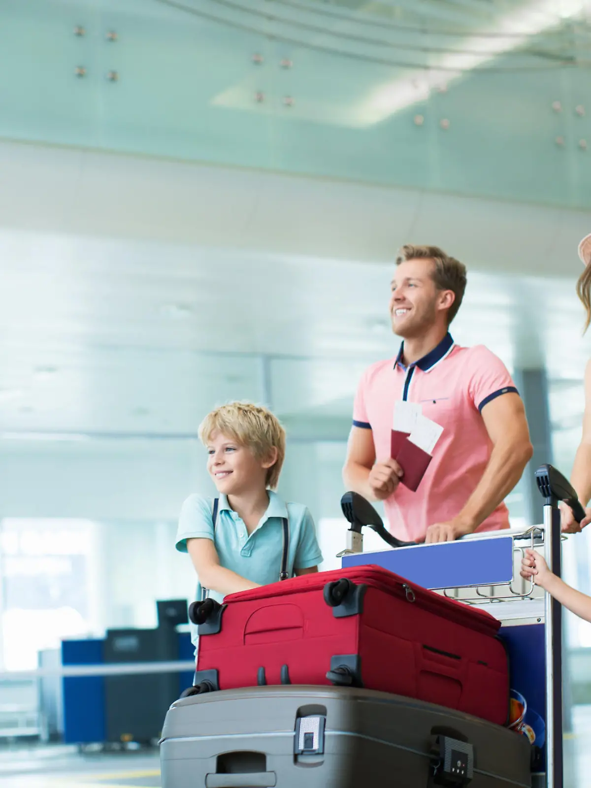 Young family at the airport