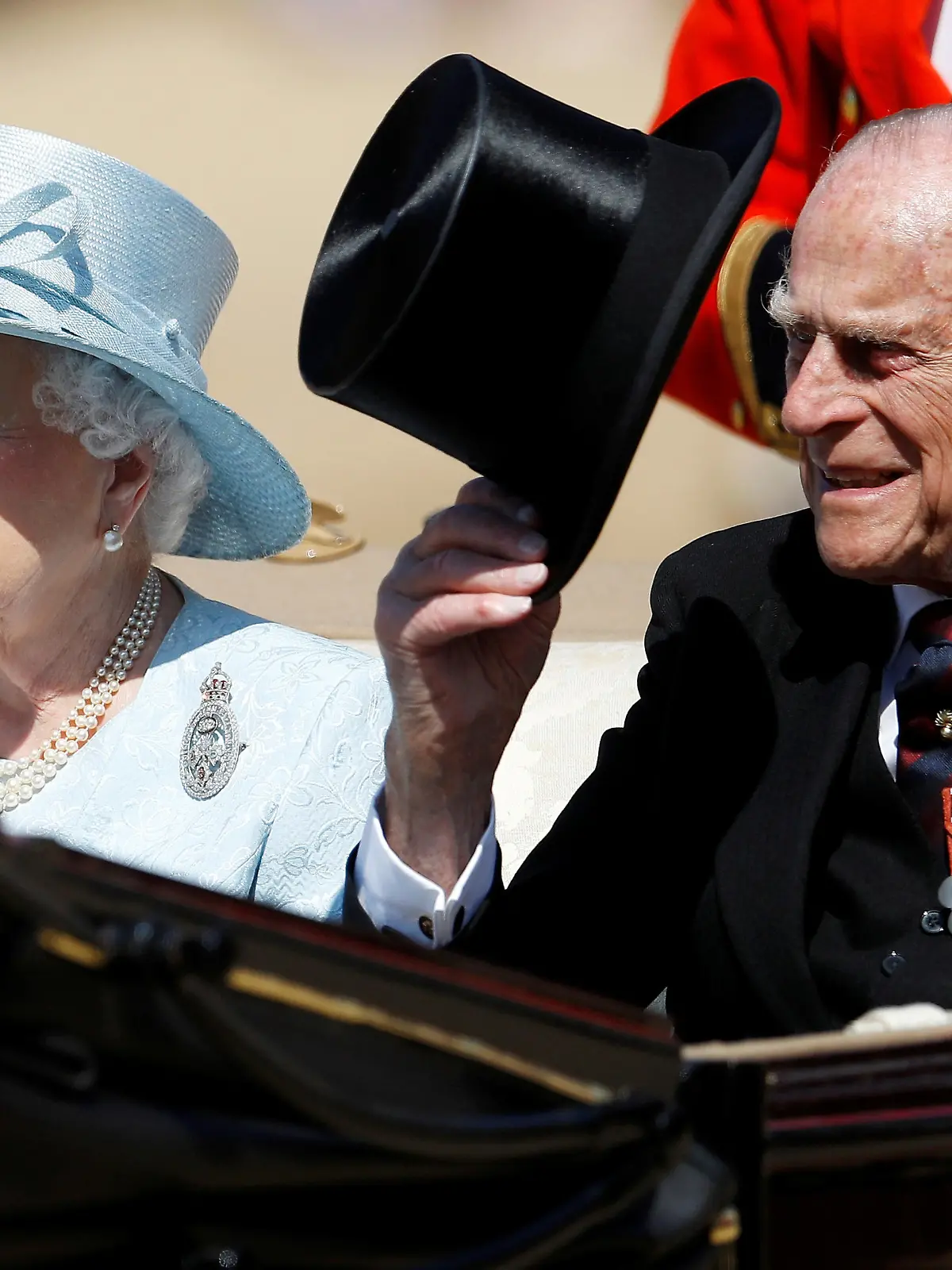 FILE PHOTO: Britain's Queen Elizabeth and Prince Philip attend Trooping the Colour in London, Britain, June 17, 2017. REUTERS/Peter Nicholls/File Photo