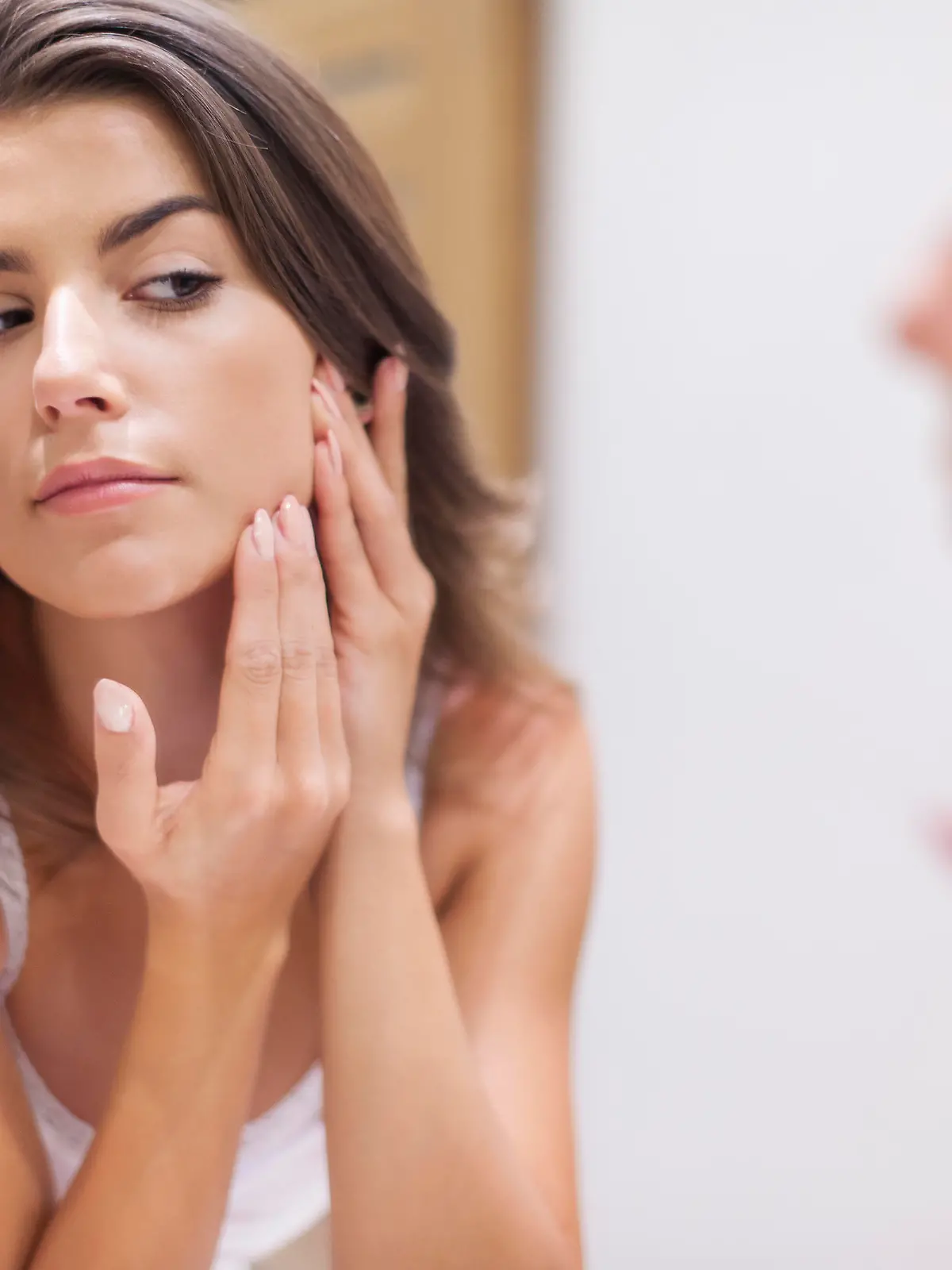 Woman taking care of her skin