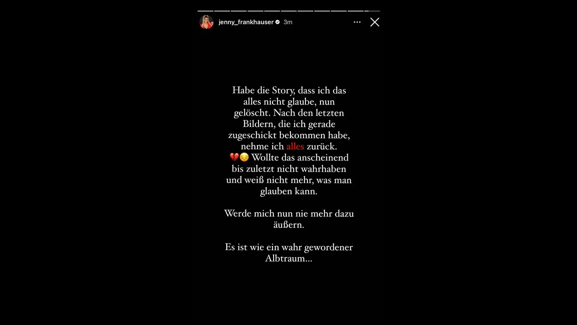 Jenny Frankhauser nimmt alles zurück: Sie glaubt nun auch, dass Peter ihrer Mutter Iris fremdgegangen ist.