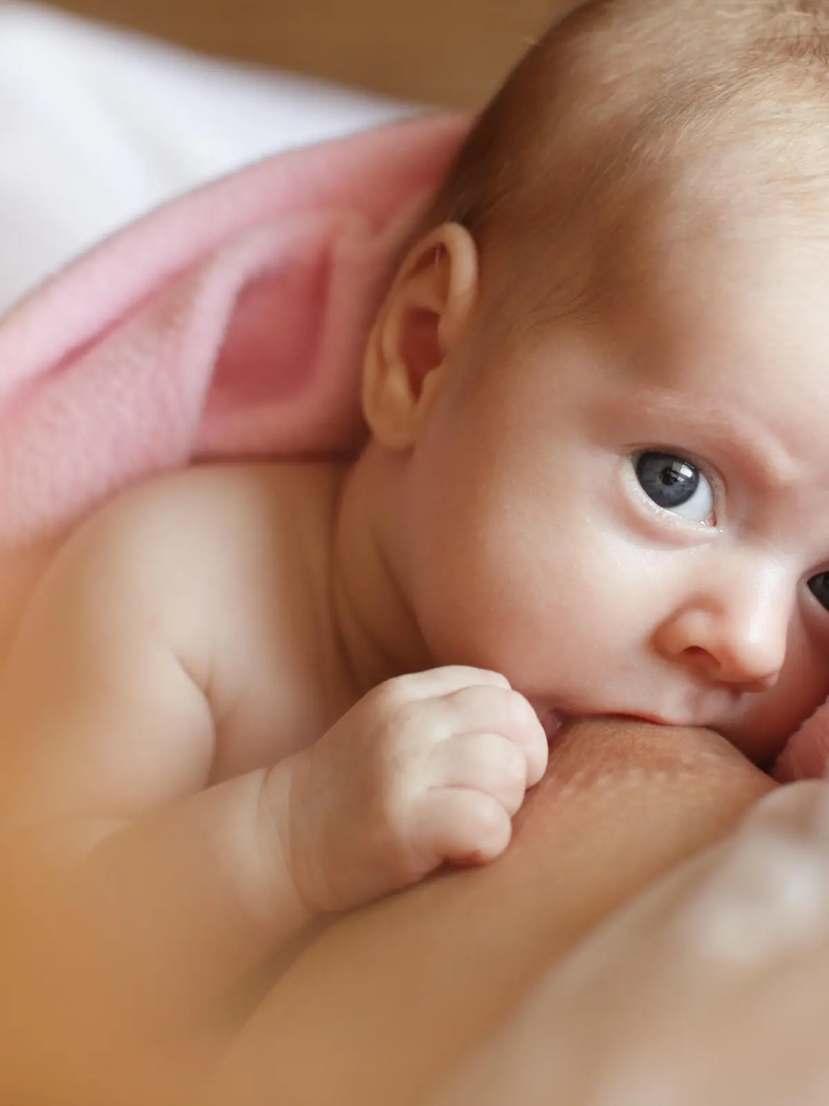 Mother breastfeeding the little baby