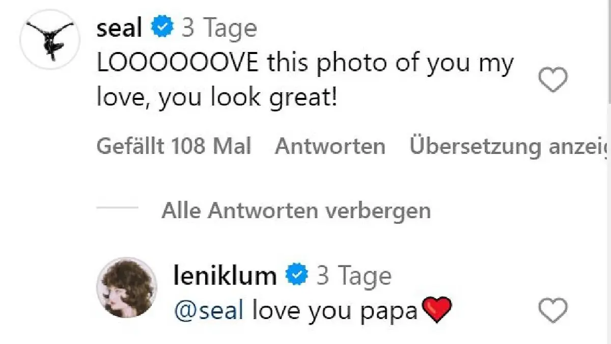 Seal kommentiert begeistert ein Model-Foto seiner Adoptivtochter Leni Klum.