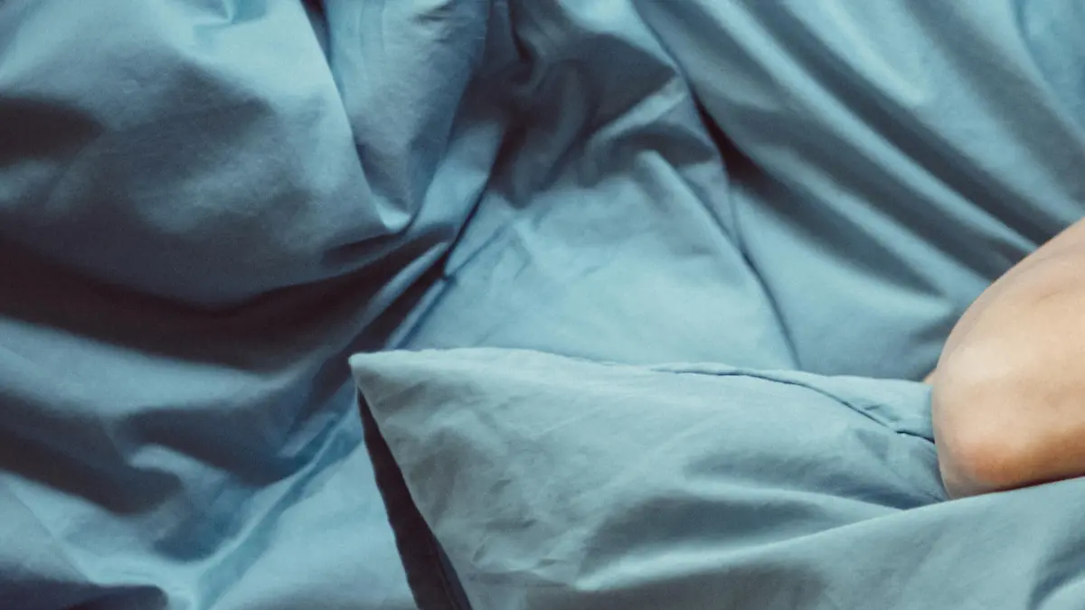 Depressed woman in bed