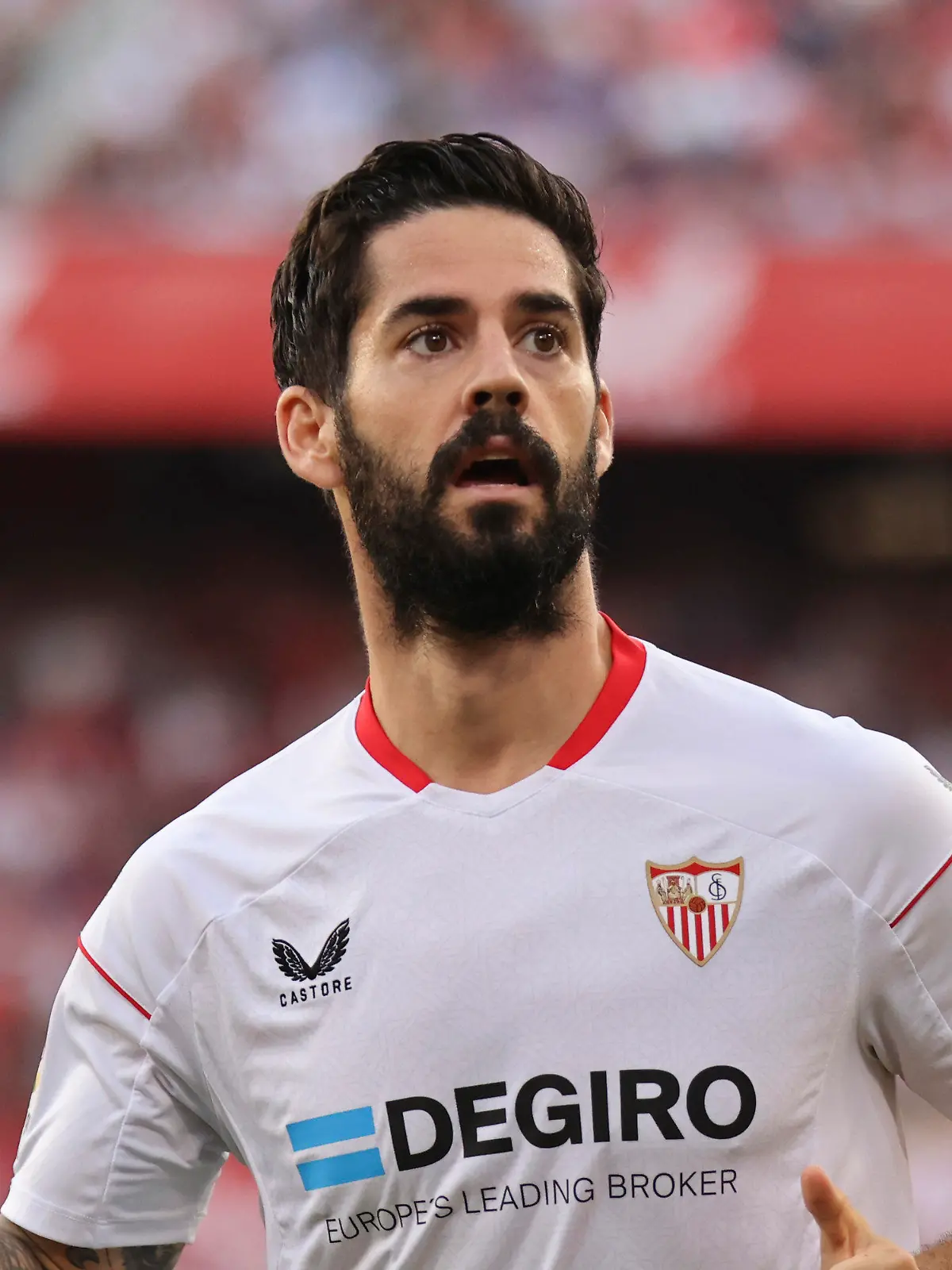 FILE - Sevilla's Isco Alarcon during a Spanish La Liga soccer match between Sevilla and Rayo Vallecano at the Ramon Sanchez-Pizjuan stadium in Sevilla, Spain, Oct. 29, 2022. Former Real Madrid star Isco Alarcon’s surpise move to Union Berlin was called off just before completion Tuesday, Jan. 31, 2023 with club and player representatives each accusing the other of collapsing the deal. (AP Photo/Jose Luis Contreras Navarro, File)