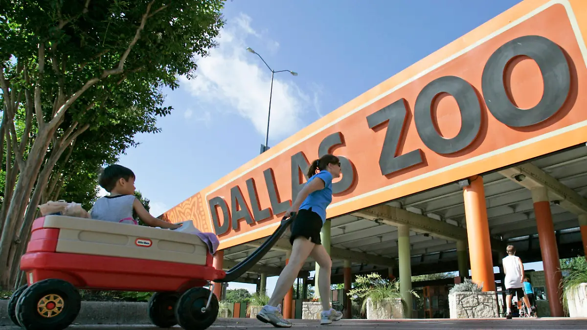 ARCHIV - 03.06.2008, USA, Dallas: Der Eingang zum Dallas Zoo. In dem Zoo im US-Bundesstaat Texas häufen sich seit einigen Wochen rätselhafte Vorfälle. Seit Montag (Ortszeit) werden nun zwei Affen vermisst, wie der Zoo Dallas auf Twitter mitteilte. (zu dpa "Rätselhafte Vorfälle in US-Zoo: Zwei Affen verschwunden") Foto: Steve Helber/AP/dpa +++ dpa-Bildfunk +++