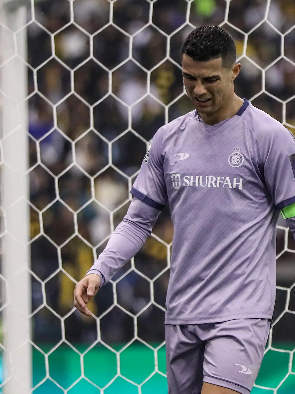 RIYADH, SAUDI ARABIA - JANUARY 26: Cristiano Ronaldo of Al Nassr gestures during the Saudi Super Cup Semi-Final football match between Al Ittihad and Al Nassr at King Fahd International Stadium in Riyadh, Saudi Arabia on January 26, 2023. Noor Abdelfatah / Anadolu Agency