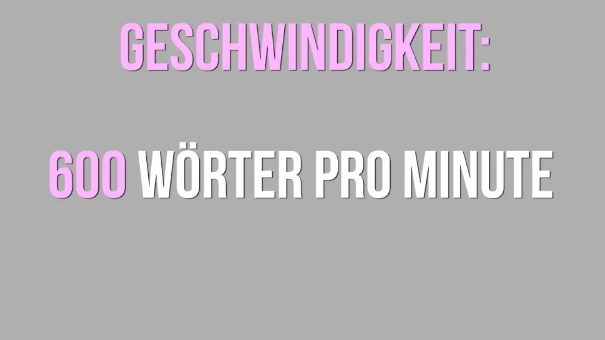 Selbsttest: Wie schnell kannst du lesen? 400, 600 oder 1200 Wörter in der Minute?