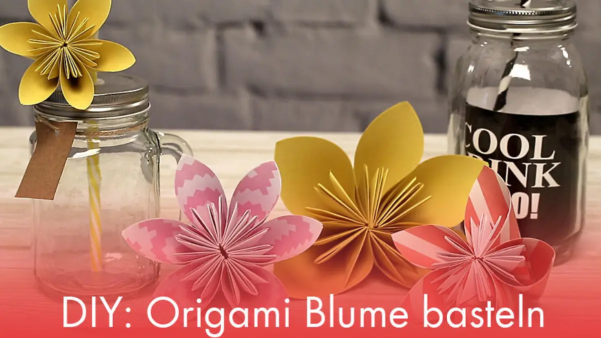 DIY: Origami Blume Basteln mit Papier