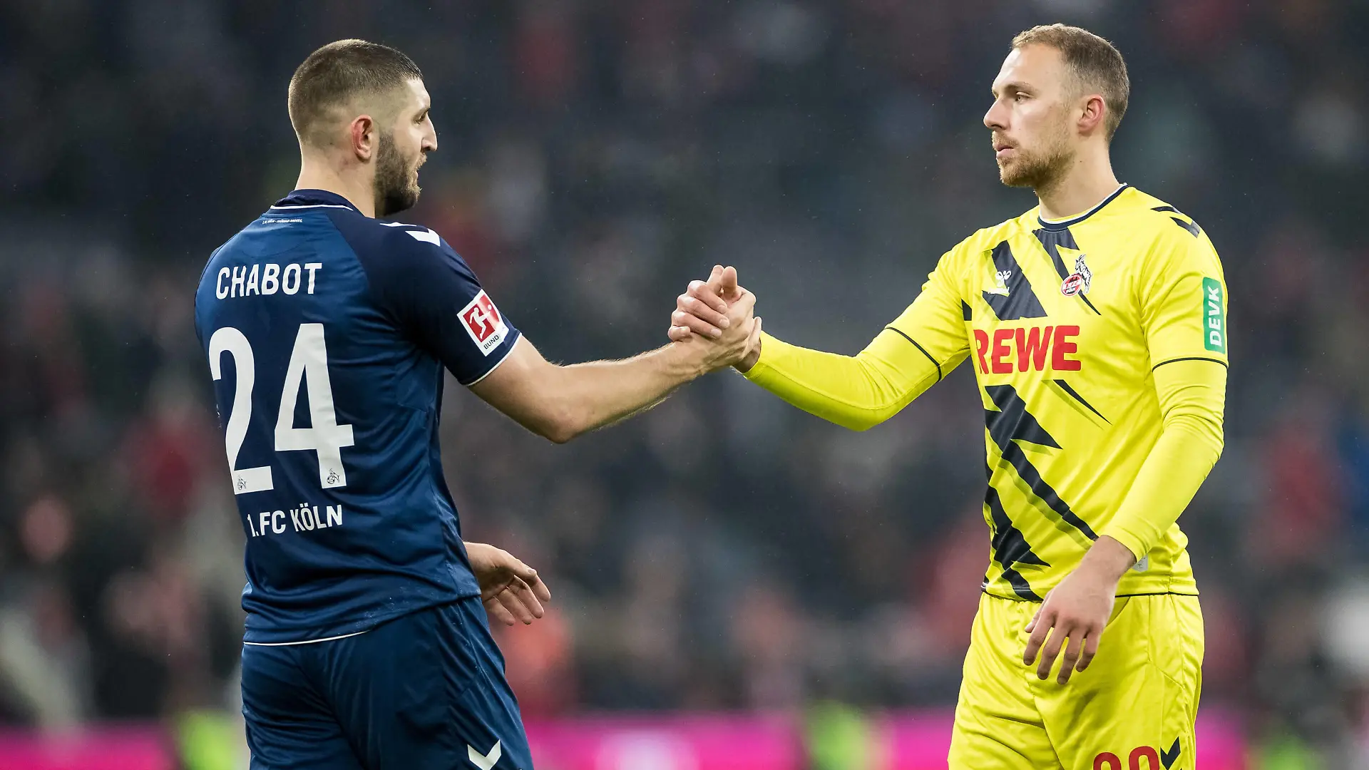 1. Fussball Bundesliga FC Bayern Muenchen - 1. FC Koeln 24.01.2023 Julian Jeffrey Jeff Chabot 1. FC Koeln, 24 und Marvin Schwaebe 1. FC Koeln, 20 klatschen ab 1. Fussball Bundesliga, FC Bayern Muenchen - 1. FC Koeln, Muenchen, Allianz Arena DFL REGULATIONS PROHIBIT ANY USE OF PHOTOGRAPHS AS IMAGE SEQUENCES AND/OR QUASI-VIDEO. *** 1 Soccer Bundesliga FC Bayern Muenchen 1 FC Koeln 24 01 2023 Julian Jeffrey Jeff Chabot 1 FC Koeln, 24 and Marvin Schwaebe 1 FC Koeln, 20 clap off 1 Soccer Bundesliga, FC Bayern Muenchen 1 FC Koeln, Munich, Allianz Arena DFL REGULATIONS PROHIBIT ANY USE OF PHOTOGRAPHS AS IMAGE SEQUENCES AND OR QUASI VIDEO Copyright: xBEAUTIFULxSPORTS/Wunderlx