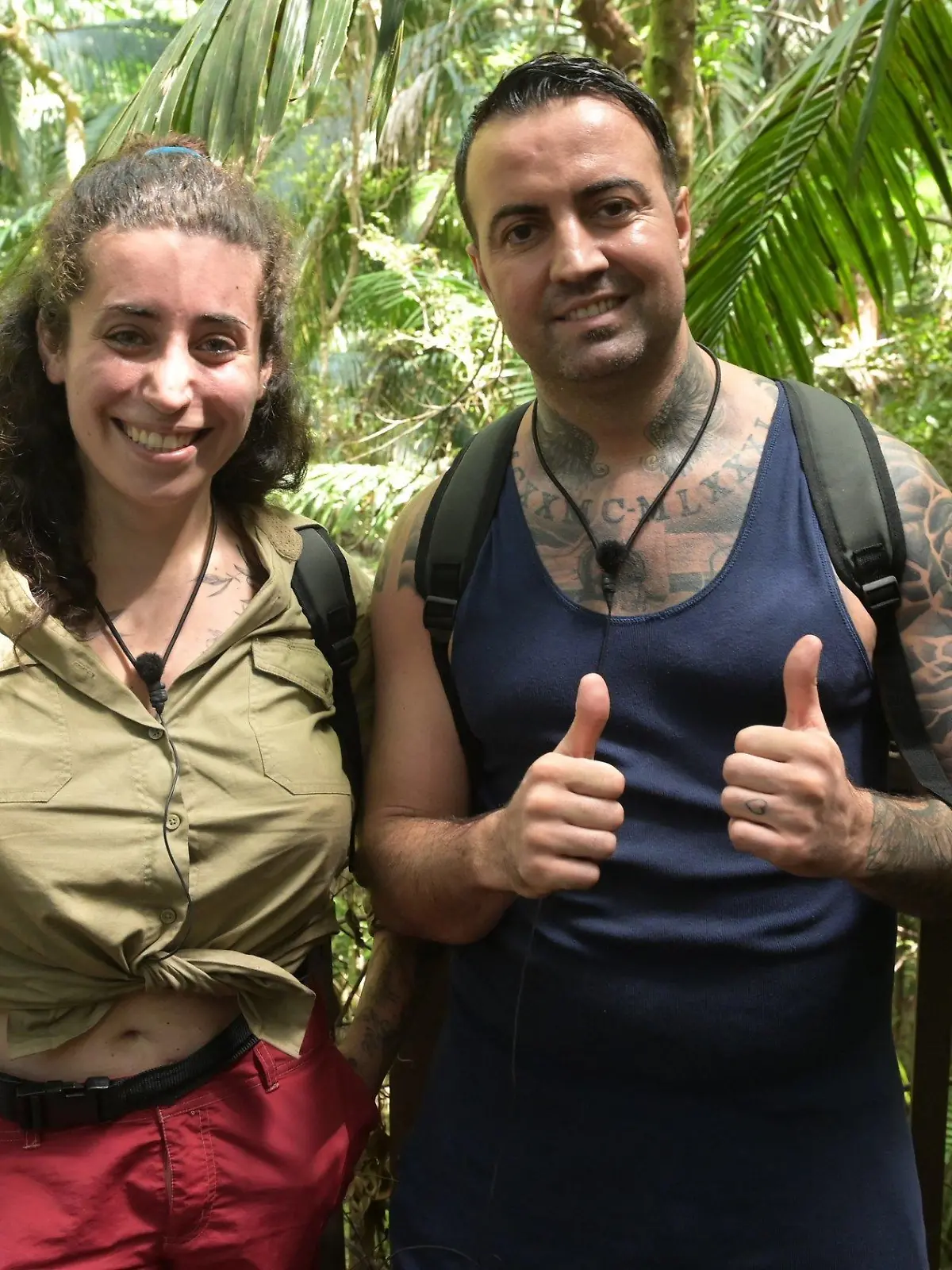 HANDOUT - 29.01.2023, Australien, Brisbane: Sänger und «Checker vom Neckar» Cosimo Citiolo sowie Influencerin Jolina Mennen müssen an Tag 17 der RTL-Show «Ich bin ein Star - Holt mich hier raus!» laut Entscheidung der Zuschauer das Camp verlassen. Foto: Stefan Thoyah/RTL/dpa - ACHTUNG: Nur zur redaktionellen Verwendung im Zusammenhang mit einer Berichterstattung über das Dschungelcamp 2023 und nur mit vollständiger Nennung des vorstehenden Credits +++ dpa-Bildfunk +++