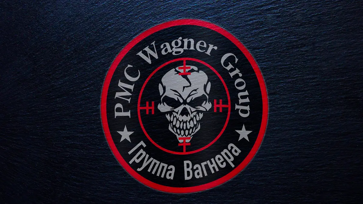  Logo des russischen privaten Sicherheitsunternehmen und Militärunternehmen Wagner Gruppe paramilitärische Organisation *** Logo of the Russian private security company and military company Wagner Group paramilitary organization Copyright: imageBROKER/SiegraxAsmoel iblasm07193206.jpg Bitte beachten Sie die gesetzlichen Bestimmungen des deutschen Urheberrechtes hinsichtlich der Namensnennung des Fotografen im direkten Umfeld der Veröffentlichung!