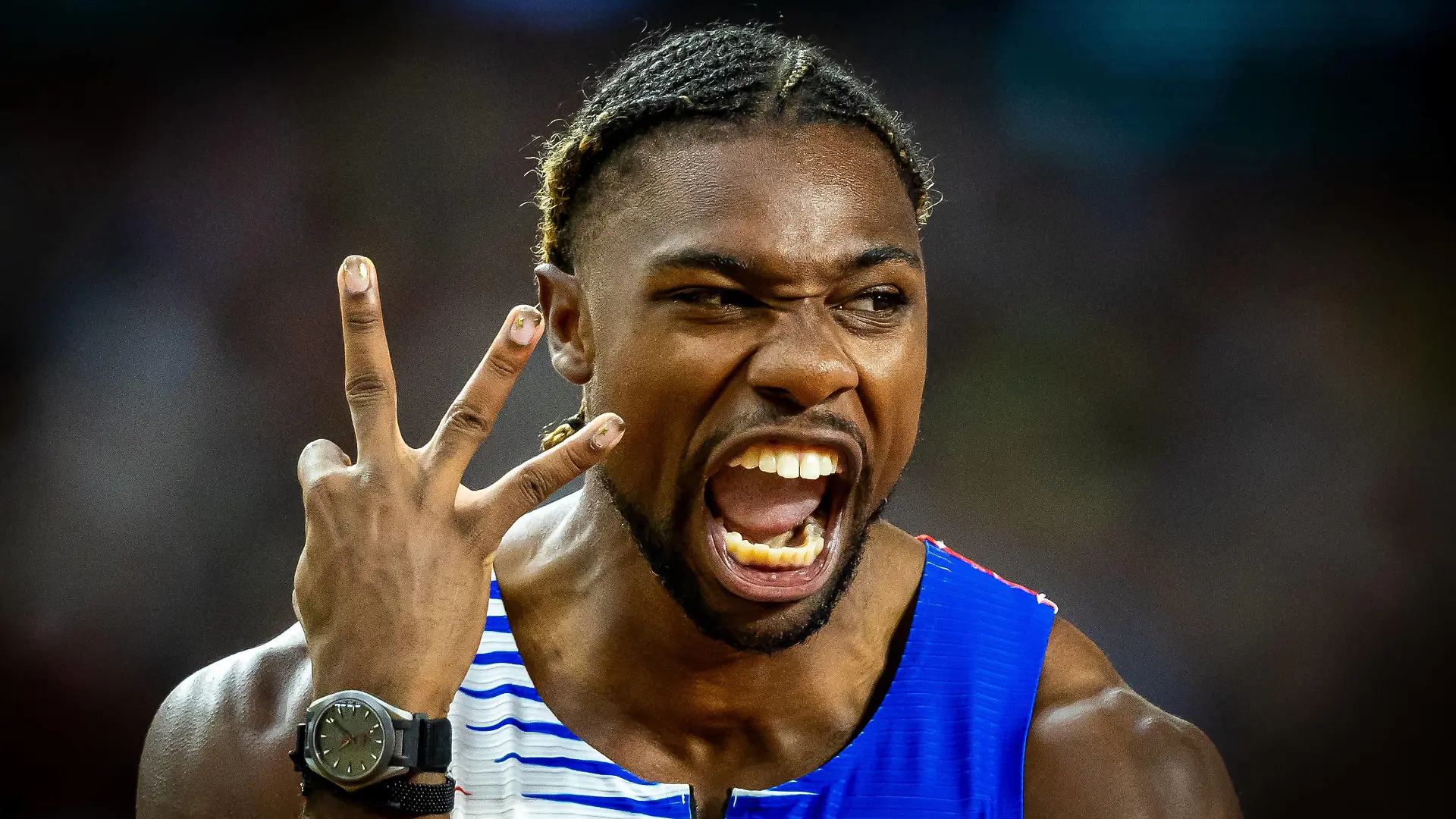 Sport Themen der Woche KW34 Sport Bilder des Tages 2023 World Athletics Championships, Budapest, Hungary 26/8/2023 Mens 4x100m Final The USAs Noah Lyles celebrates anchoring the Mens 4x100m team to win gold Noah Lyles celebrates anchoring the Mens 4x100m team to win gold 26/8/2023 PUBLICATIONxNOTxINxUKxIRLxFRAxNZL Copyright: x INPHO/MorganxTreacyx 056A0572
