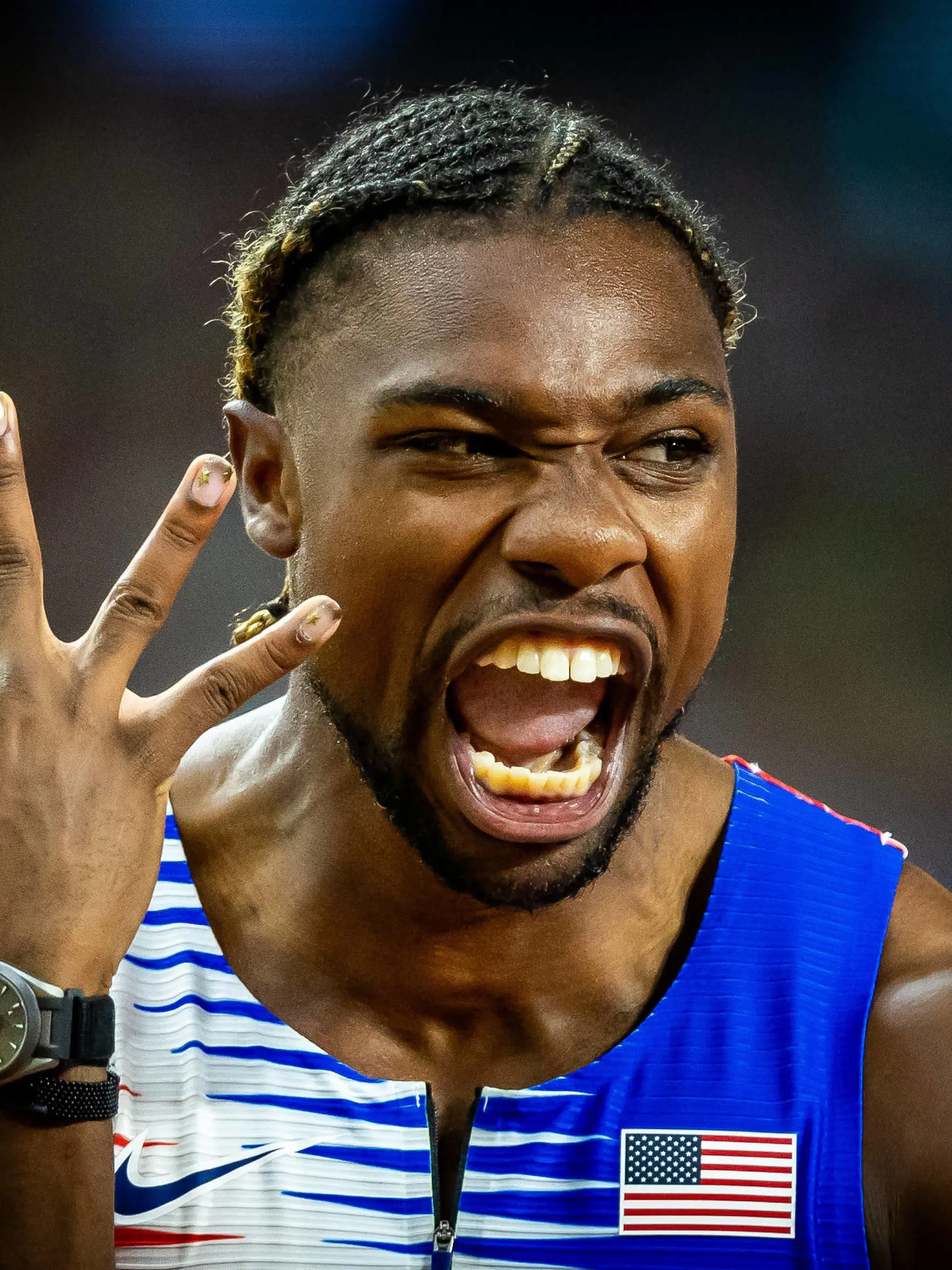 Sport Themen der Woche KW34 Sport Bilder des Tages 2023 World Athletics Championships, Budapest, Hungary 26/8/2023 Mens 4x100m Final The USAs Noah Lyles celebrates anchoring the Mens 4x100m team to win gold Noah Lyles celebrates anchoring the Mens 4x100m team to win gold 26/8/2023 PUBLICATIONxNOTxINxUKxIRLxFRAxNZL Copyright: x INPHO/MorganxTreacyx 056A0572