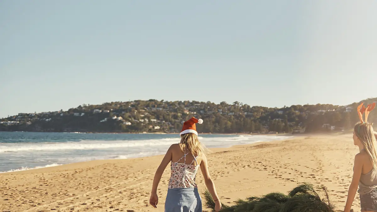 Shot of two best friends spending christmas at the beachhttp://195.154.178.81/DATA/i_collage/pu/shoots/806324.jpg