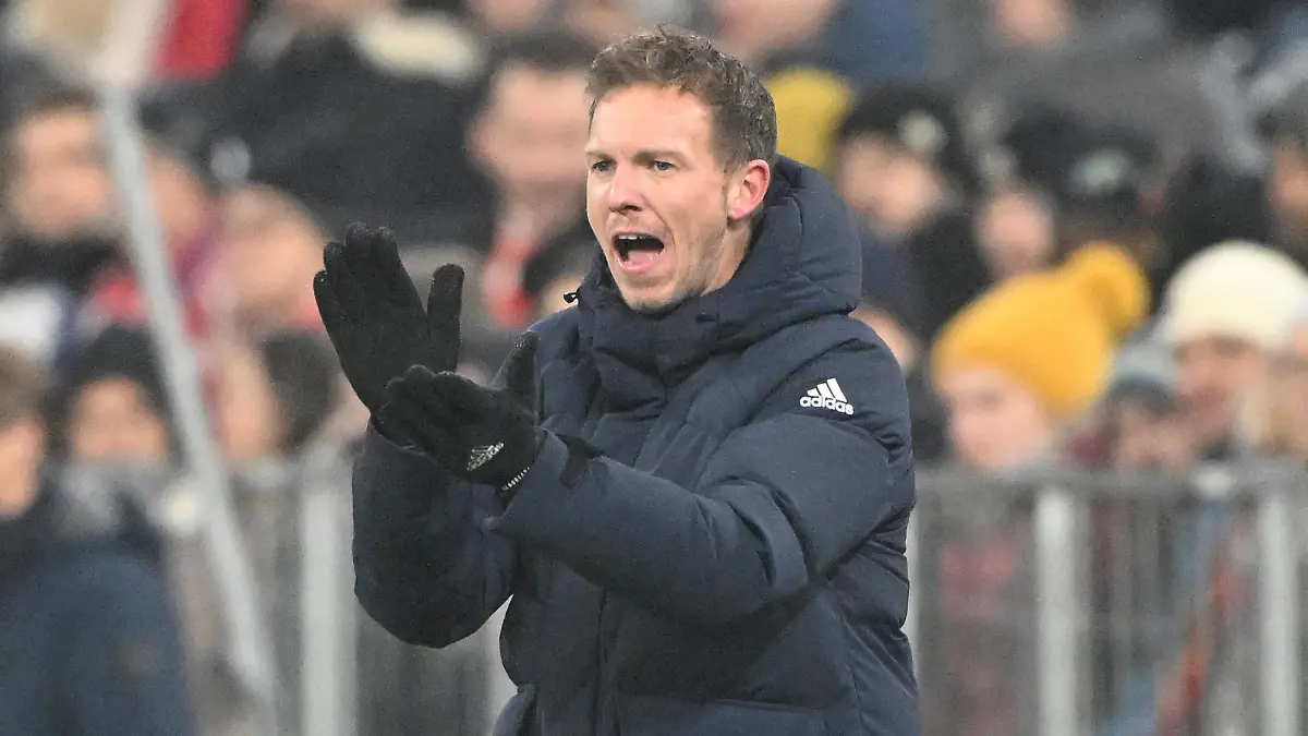 Fussball; Spieltag 17; 1. Bundesliga; Saison 2022/2023; FC Bayern Muenchen gegen 1.FC Koeln am 24.01.2023 in Muenchen. UBz: 99 Trainer Julian Nagelsmann, Bayern Muenchen. Zeigt. Schreit.