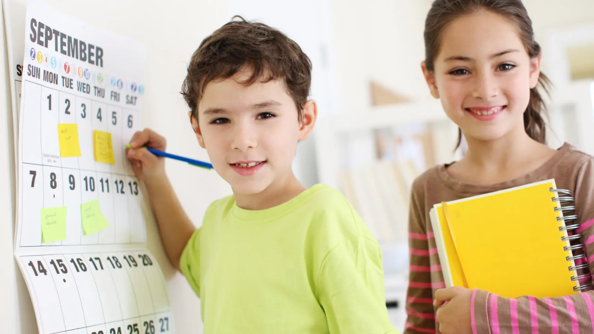 Smiling friends in a classroom