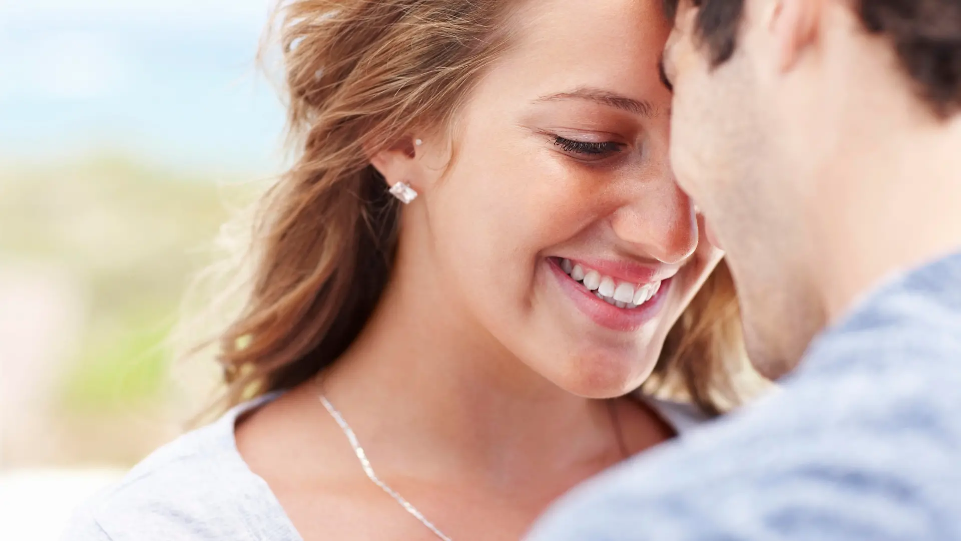 Closeup of attractive young couple spending quality time together