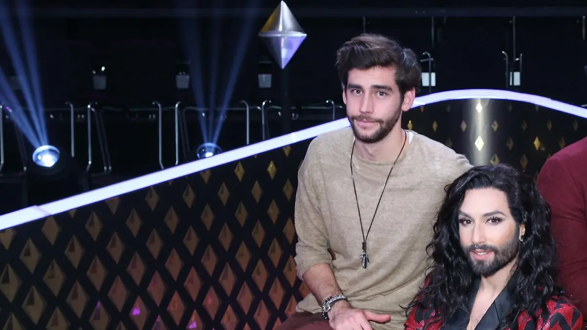 V.l.: die Juroren Álvaro Soler , Conchita und Angelo Kelly.