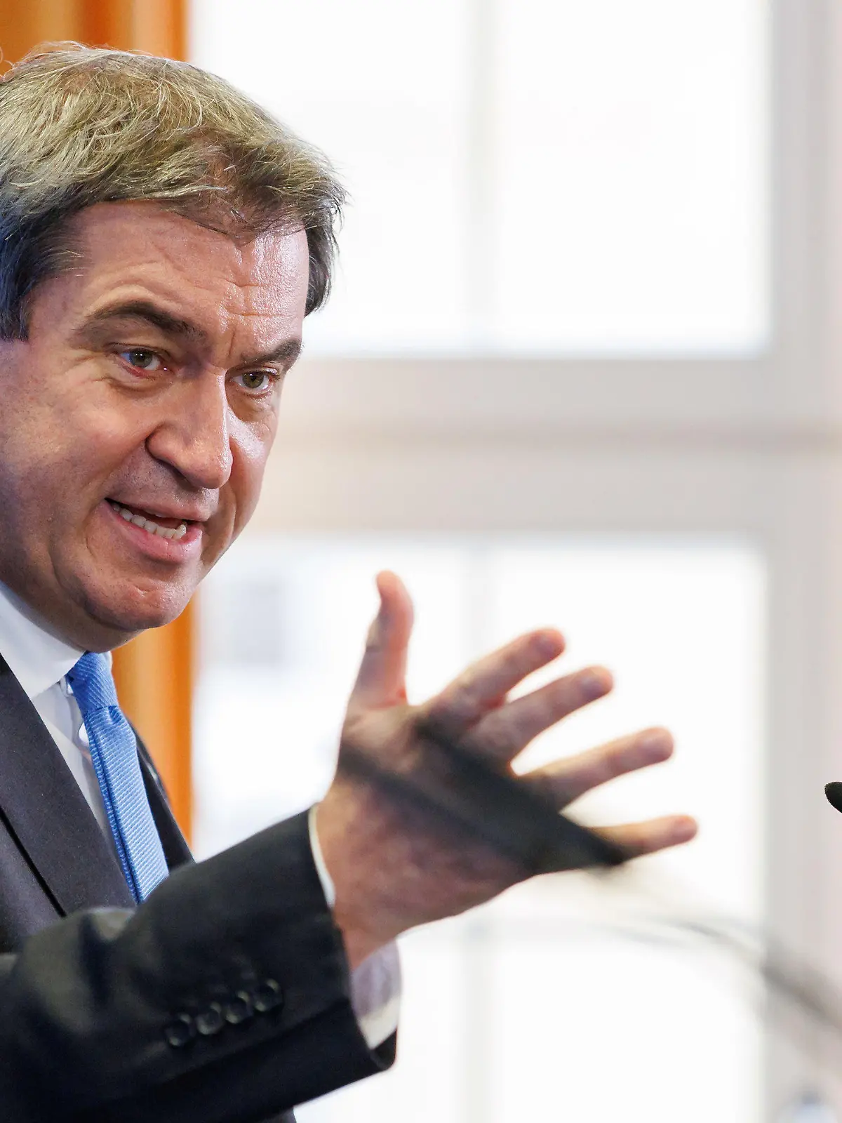 ARCHIV - 18.01.2023, Bayern, Bad Staffelstein: Markus Söder, CSU-Parteivorsitzender und Ministerpräsident von Bayern, spricht während einer Pressekonferenz am Rande der Winterklausur der CSU-Fraktion im bayerischen Landtag. (zu dpa: «Nachbarländer kritisieren Söders Vorstoß zu Abwerbung von Lehrkräften») Foto: Daniel Karmann/dpa +++ dpa-Bildfunk +++