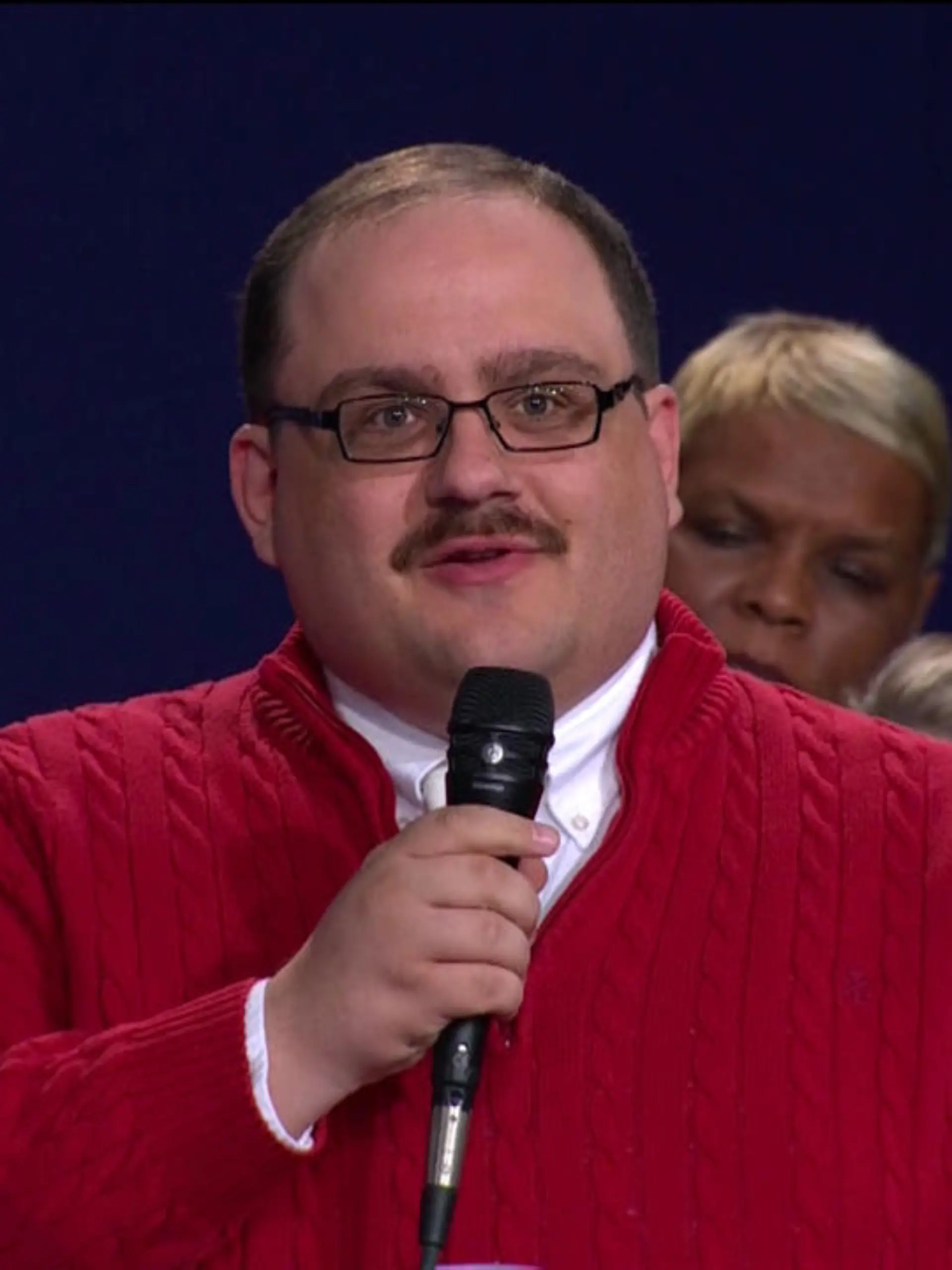 Hillary Clinton and Donald Trump go head-to-head in the second 2016 presidential debate, live from Washington University in St. Louis, MO. Moderated by Martha Raddatz, Chief Global Affairs Correspondent and Co-Anchor of "This Week" on ABC, and Anderson Cooper, Anchor at CNN as seen on CBS

Featuring: Ken Bone
Where: United States
When: 10 Oct 2016
Credit: Supplied by WENN.com

**WENN does not claim any ownership including but not limited to Copyright, License in attached material. Fees charged by WENN are for WENN's services only, do not, nor are they intended to, convey to the user any ownership of Copyright, License in material. By publishing this material you expressly agree to indemnify, to hold WENN, its directors, shareholders, employees harmless from any loss, claims, damages, demands, expenses (including legal fees), any causes of action, allegation against WENN arising out of, connected in any way with publication of the material.**
