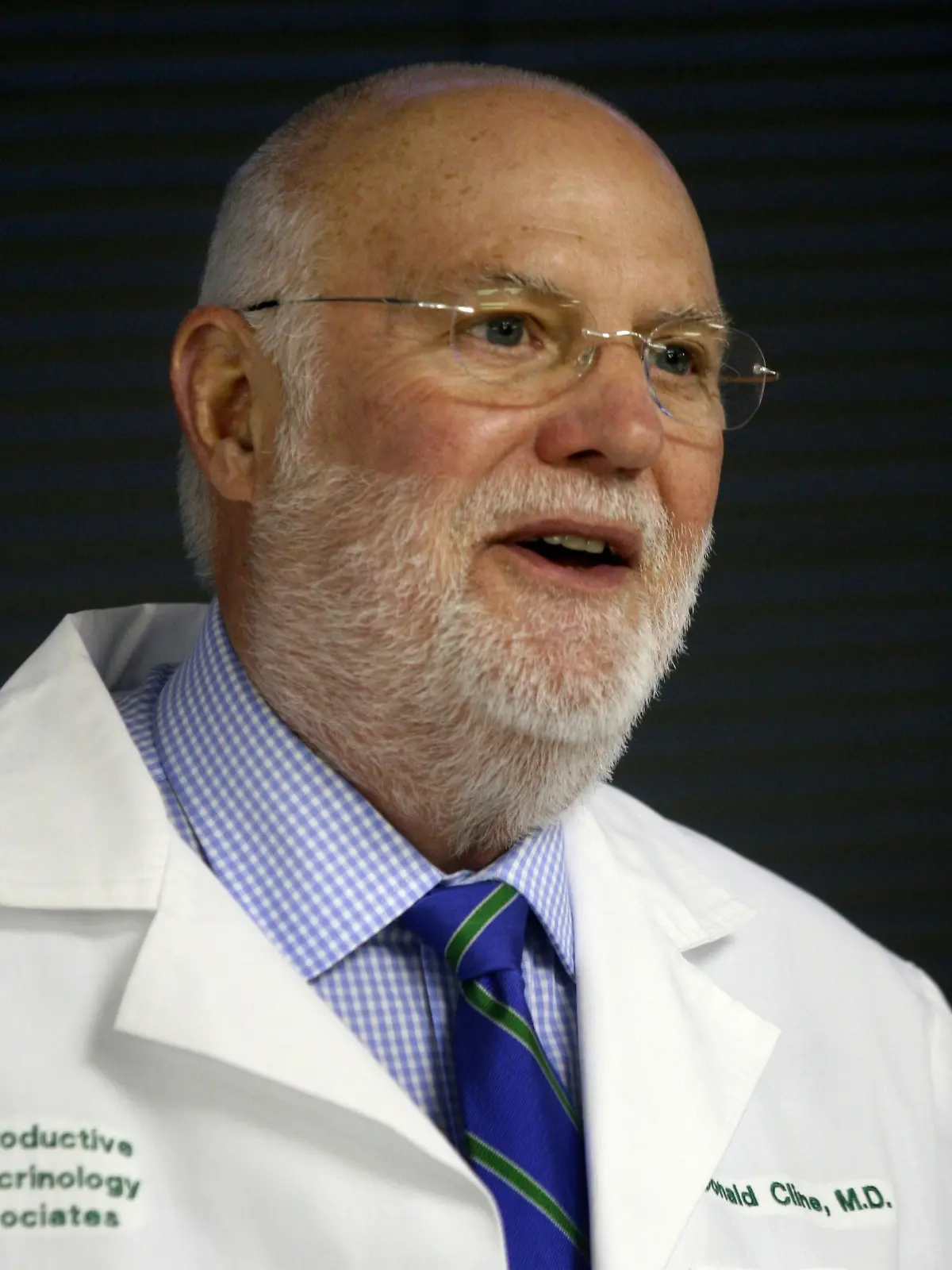 FILE -  In this March 29, 2007 file photo, Dr. Donald Cline, a reproductive endocrinologist and fertility specialist, speaks at a new conference in Indianapolis. Cline, 77, is charged with obstruction of justice as prosecutors allege he deceived them about using his own sperm to inseminate multiple women decades ago. The children of several of the women initiated the case when they found out through DNA testing that they were related. (Kelly Wilkinson,/The Indianapolis Star via AP) |
