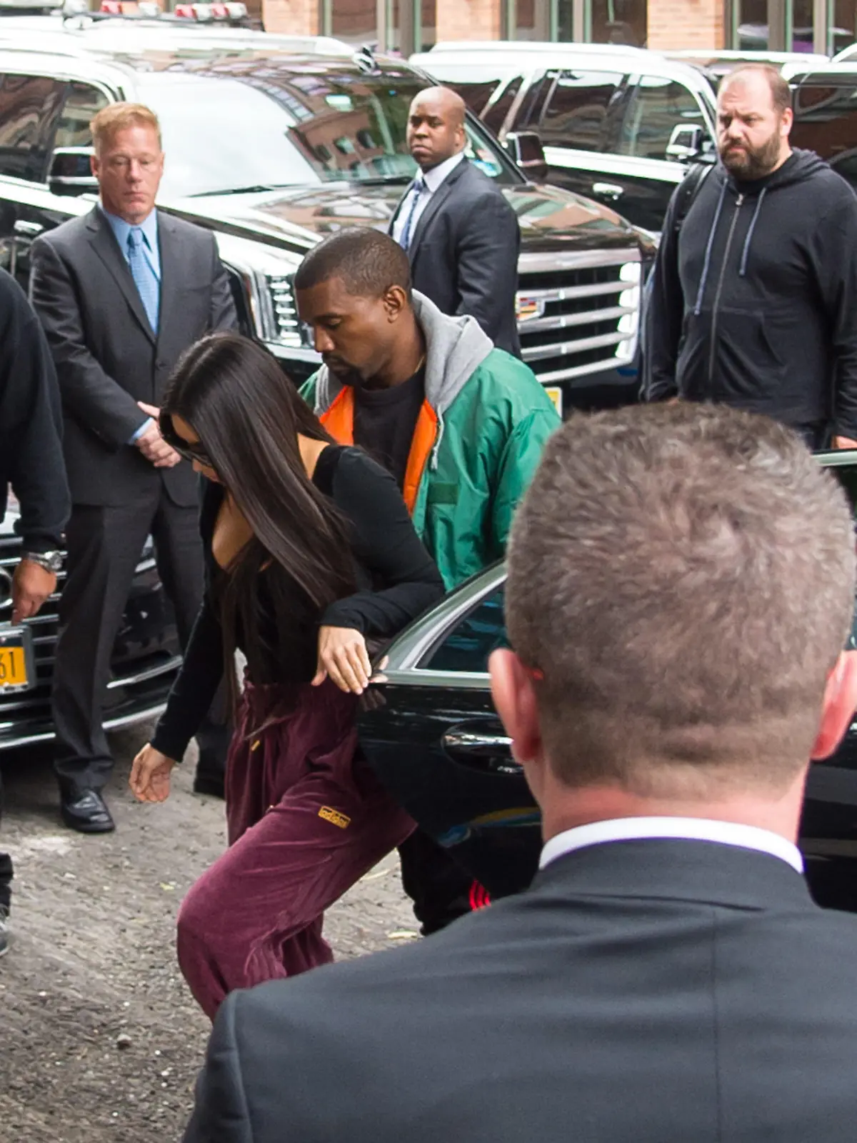 Kim Kardashian and Kanye West are seen in Tribeca in New York City the day after Kim was robbed at gunpoint in Paris.