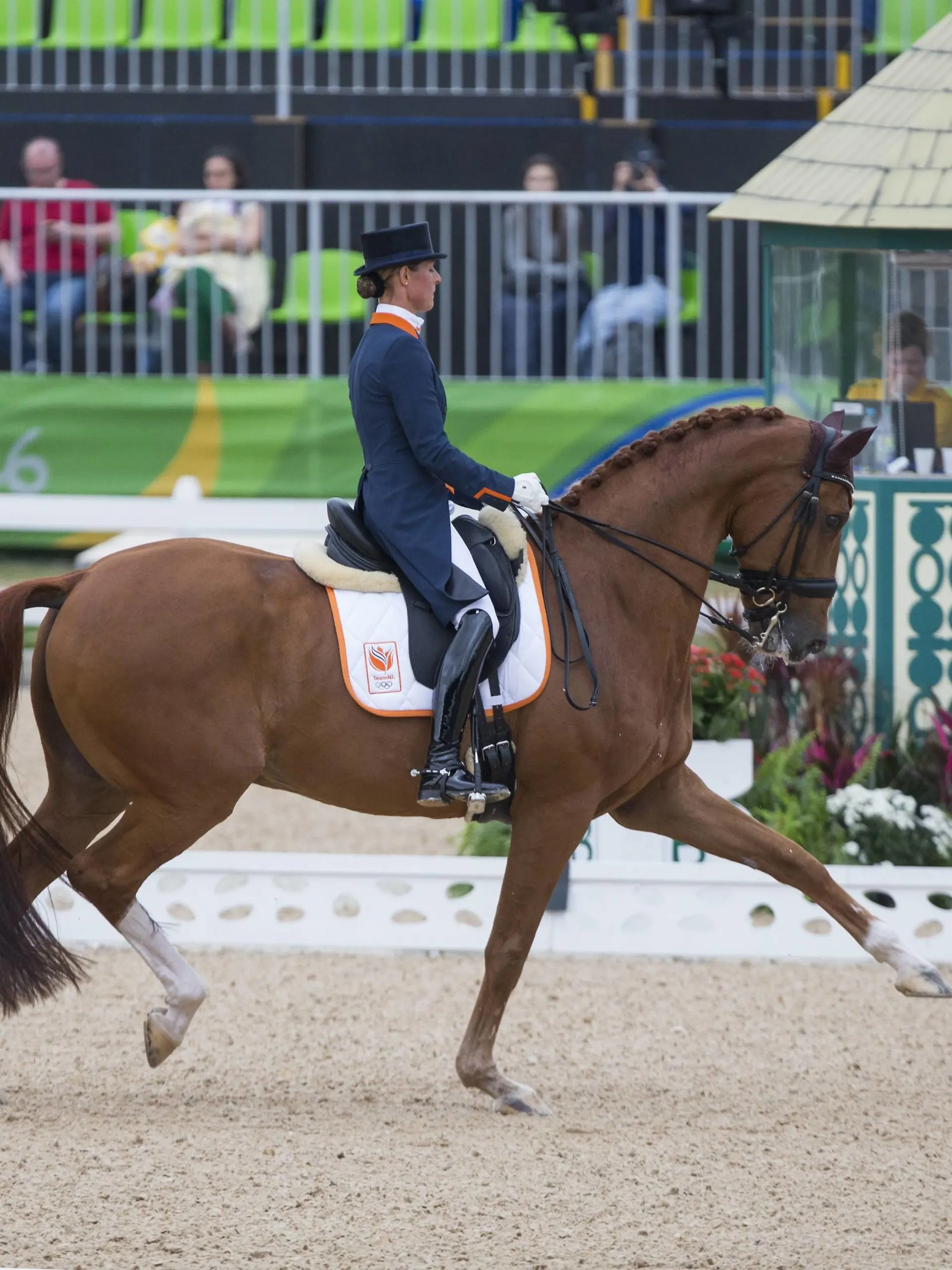 Rio 2016, Pferdesport, Dressur  160810 Hollands dressyrryttare Adelinde Cornelissen och Parzival avbröt sin ritt den 10 augusti 2016 under OS i Rio de Janeiro. Photo: Roland Thunholm / BILDBYRÃÖN / COP 190 PUBLICATIONxINxGERxSUIxONLY Copyright: ROLANDxTHUNHOLM BB160810BB350Rio 2016 Equestrian sports Dressage 160810 Holland dressyrryttare Adelinde Cornelissen och Percival  Sin Ride the 10 Augusti 2016 Under OS I Rio de Janeiro Photo Roland Thunholm BILDBYRÃÖN Cop 190 PUBLICATIONxINxGERxSUIxONLY Copyright ROLANDxTHUNHOLM  