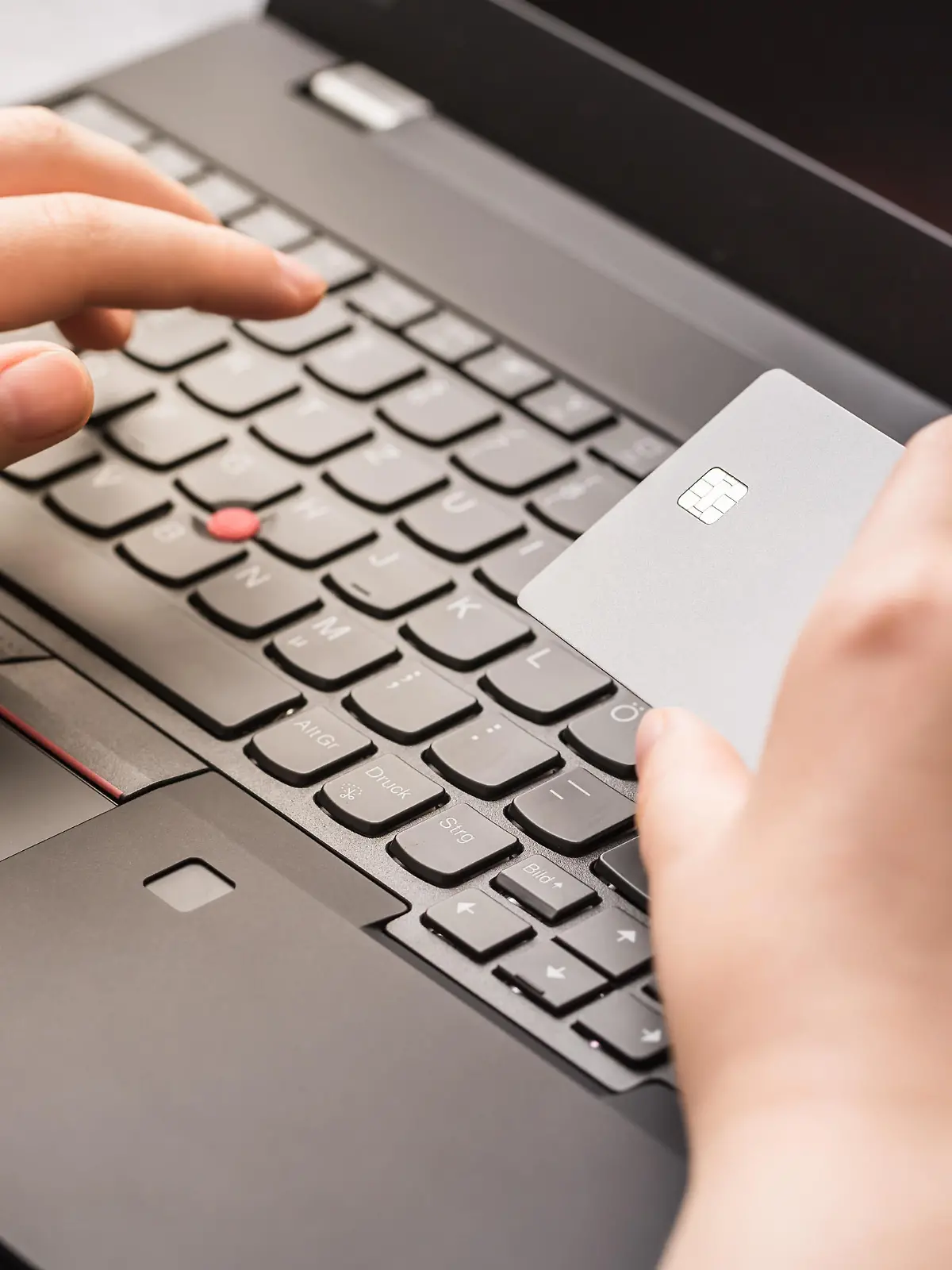 Hand holding template mockup online credit card payment for purchases from online stores and online shopping, Credit card close up shot