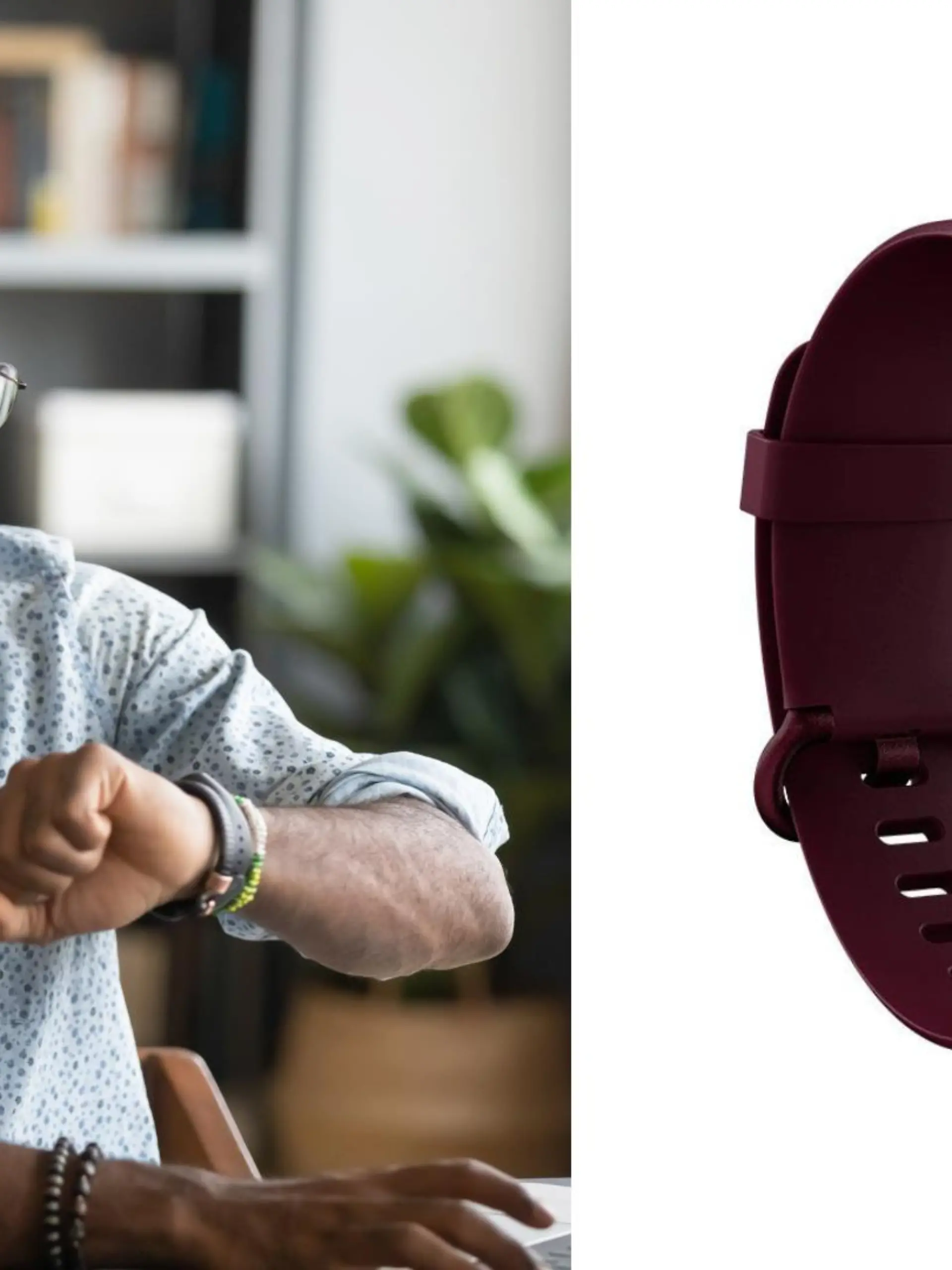 Mann trägt stolz seine Fitbit am Arm