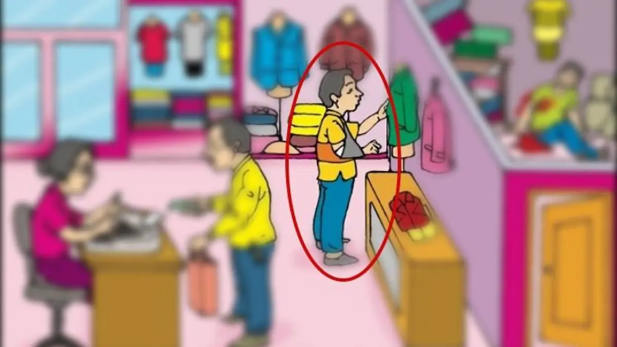 Auflösung Suchbild Mörder im Bekleidungsgeschäft