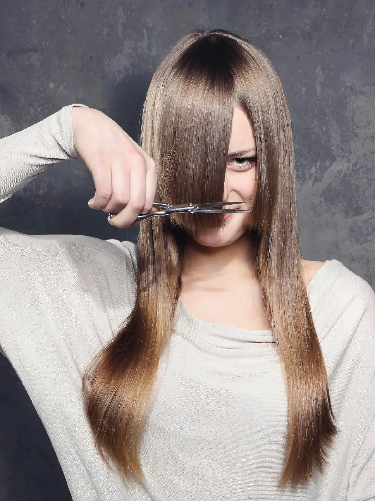 Lovely girl decided to get a haircut
