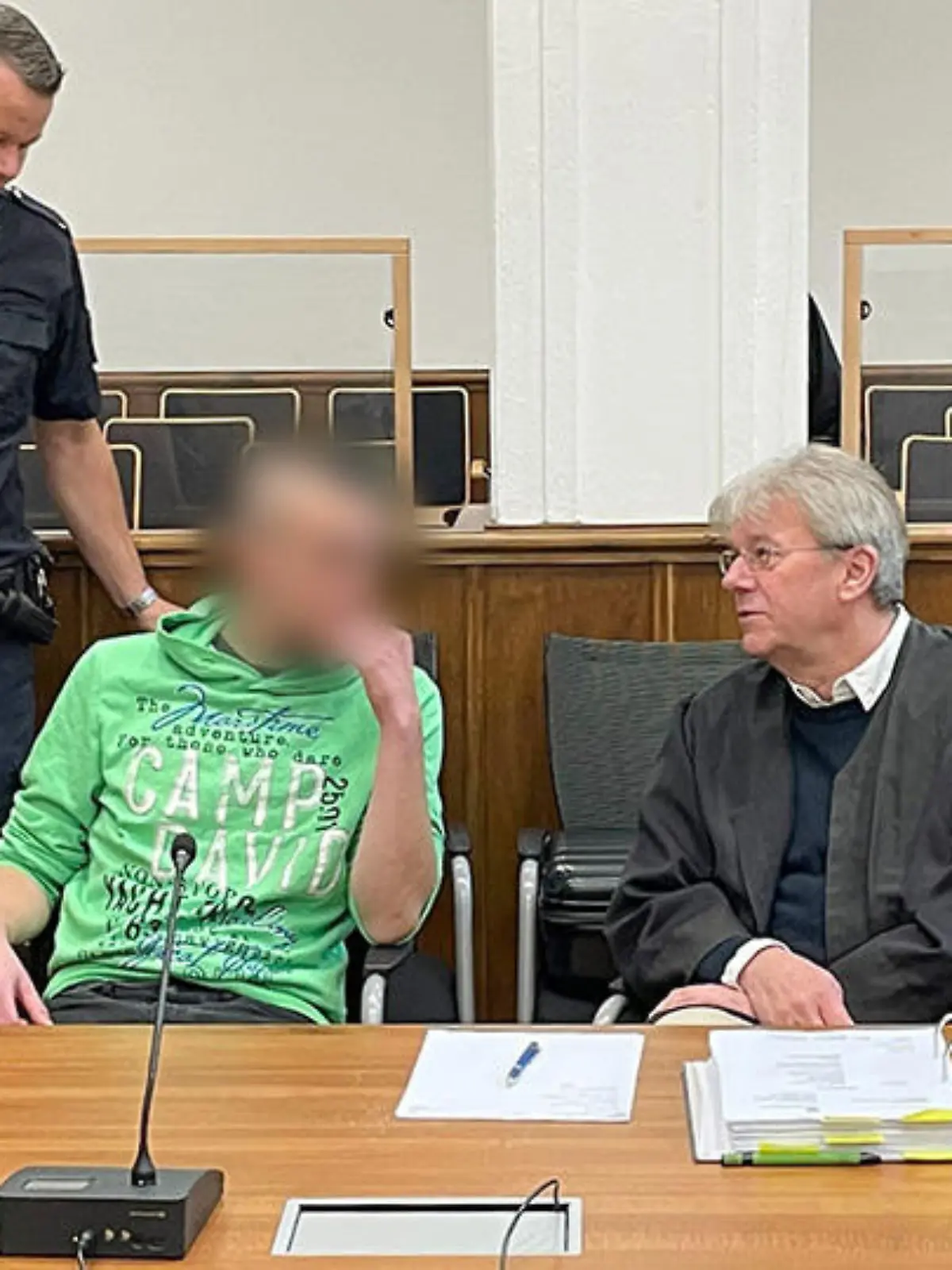 Christian L. am ersten Prozesstag vor Gericht.