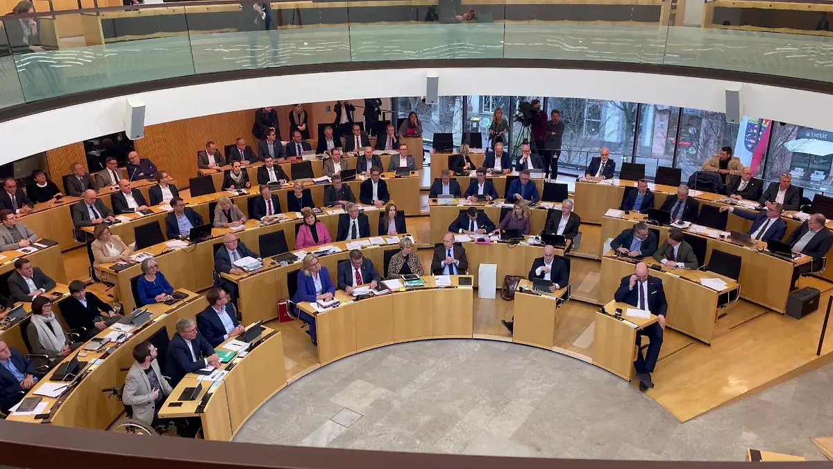 Landtagssitung Abstimmung über Haushalt.