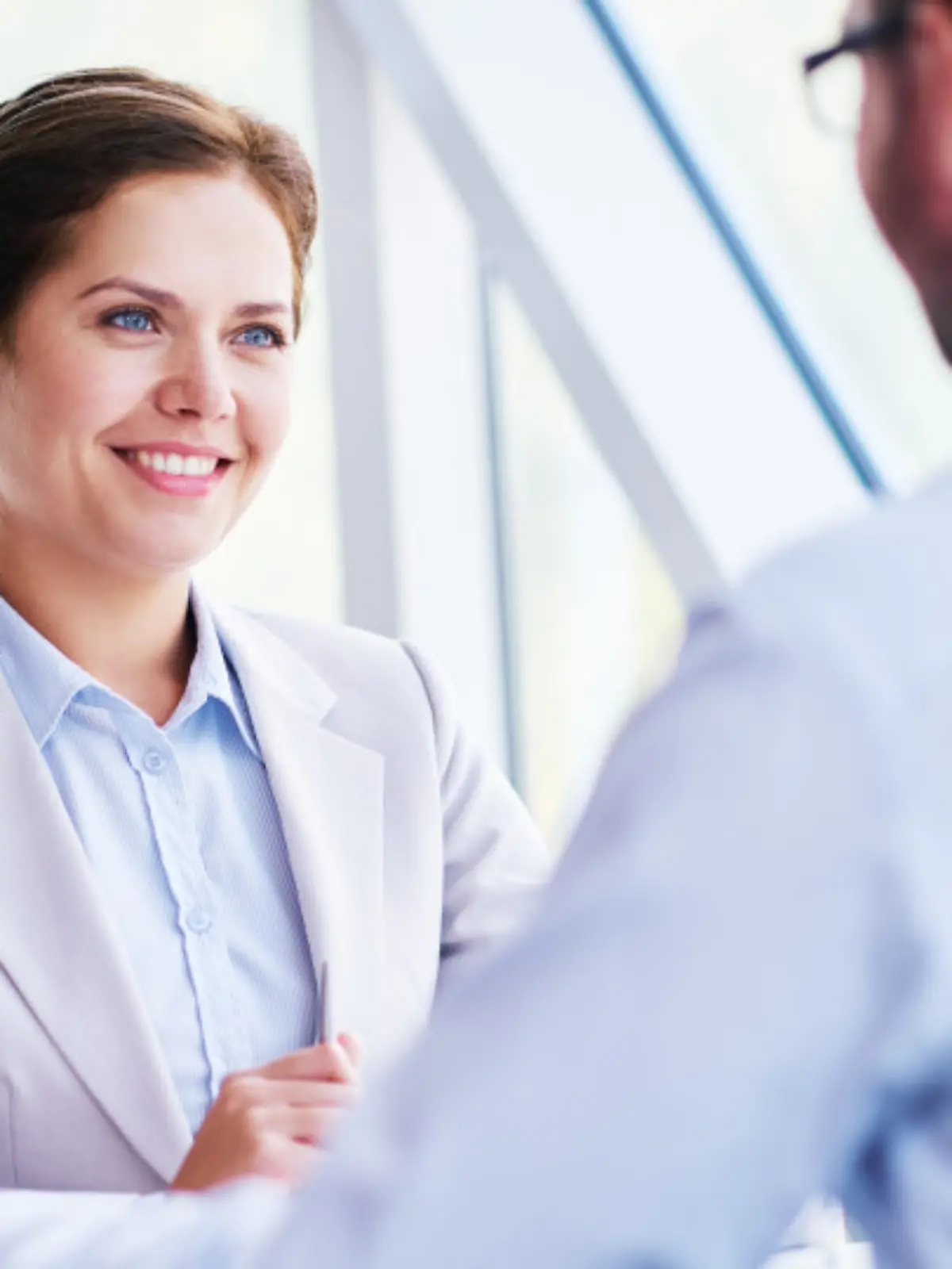 Businesswoman holding job interview
