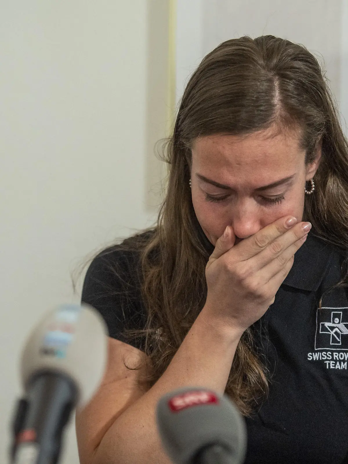 Die Schweizer Ruderin Jeannine Gmelin anlaesslich ihrer Medienkonferenz vom Mittwoch, 25. Januar 2023 in Kaegiswil im Kanton Obwalden. (KEYSTONE/Urs Flueeler).