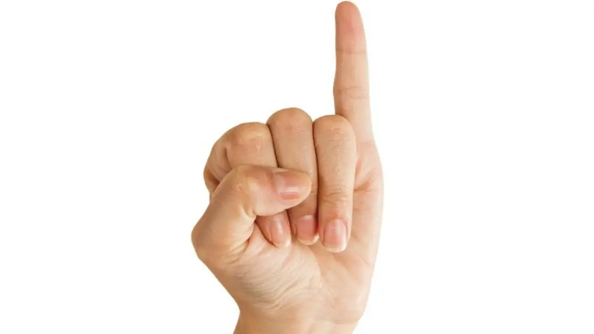 Little finger in white background