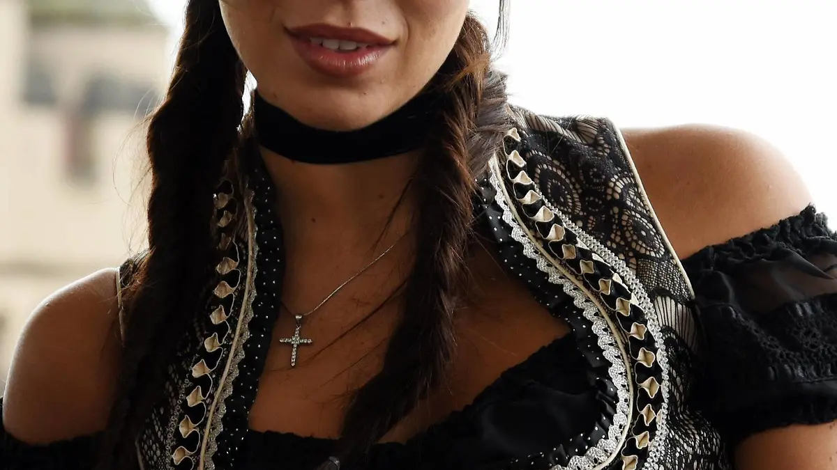 14.06.2016 Frankfurt am Main Pressekonferenz Frankfurter Oktoberfest 2016 im Dirndl It-Girl , Ex-Spielerfrau, Model und Schauspielerin Liliana Nova (Kristina Liliana Matthäus) ist das Gesicht und die Botschafterin des Frankfurter Oktoberfestes 2016 im Hintergrund der Eschersheimer Turm14 06 2016 Frankfurt at Main Press conference Frankfurt Oktoberfest 2016 in Dirndl IT Girl Ex Players woman Model and Actress Liliana Nova Kristina Liliana Matthew is the Face and the Ambassador the Frankfurt Oktoberfest 2016 in Background the Eschersheimer Tower  