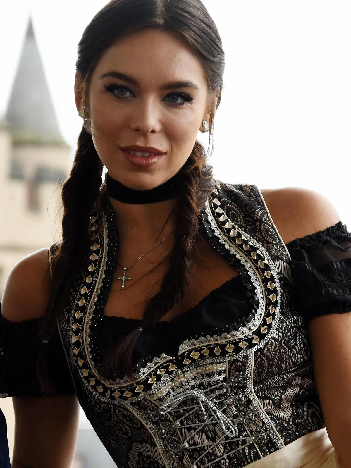 14.06.2016 Frankfurt am Main Pressekonferenz Frankfurter Oktoberfest 2016 im Dirndl It-Girl , Ex-Spielerfrau, Model und Schauspielerin Liliana Nova (Kristina Liliana Matthäus) ist das Gesicht und die Botschafterin des Frankfurter Oktoberfestes 2016 im Hintergrund der Eschersheimer Turm14 06 2016 Frankfurt at Main Press conference Frankfurt Oktoberfest 2016 in Dirndl IT Girl Ex Players woman Model and Actress Liliana Nova Kristina Liliana Matthew is the Face and the Ambassador the Frankfurt Oktoberfest 2016 in Background the Eschersheimer Tower  