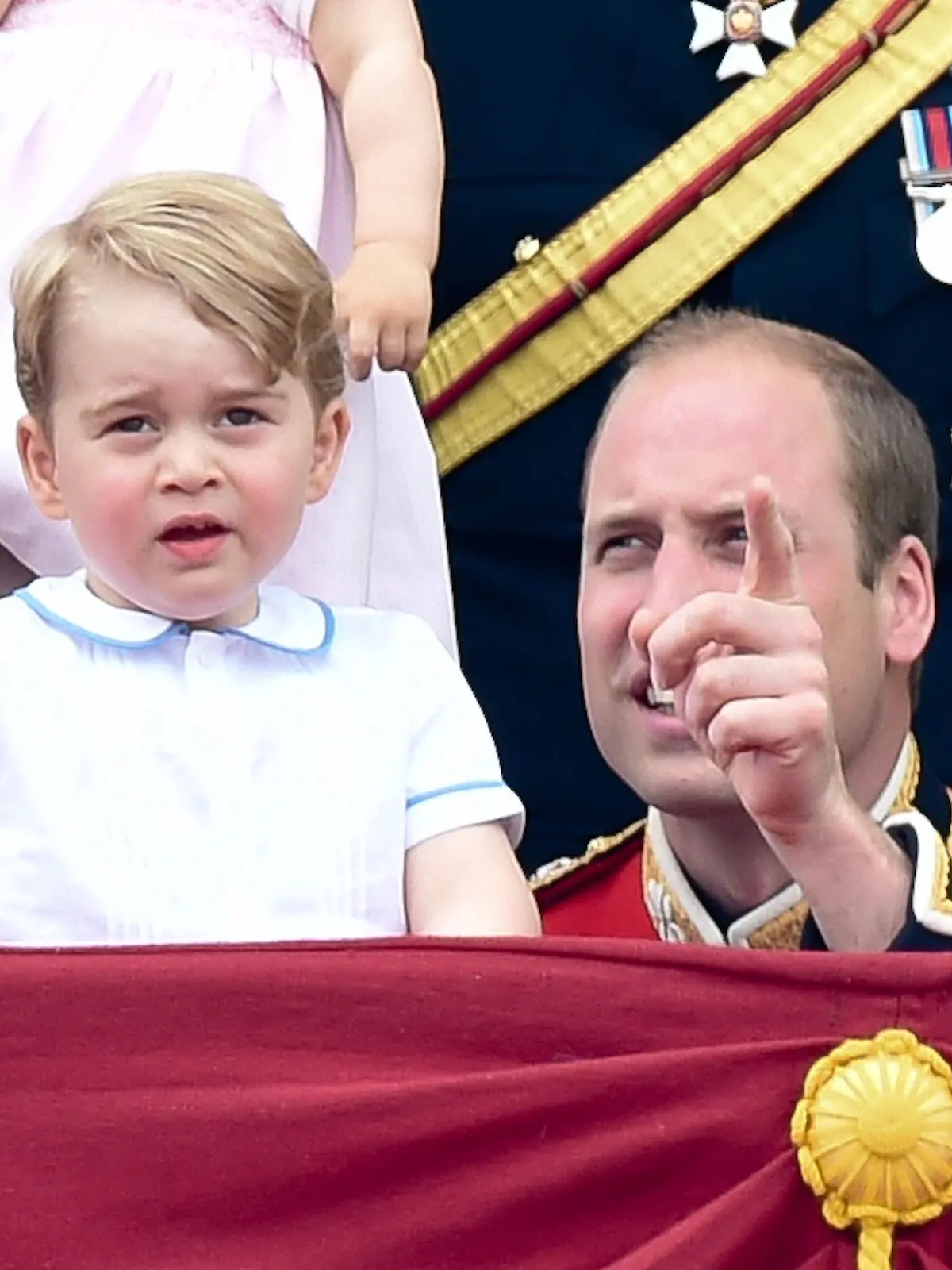 Trooping the colour, Princess Anne, Princess Royal, Camilla, Duchess of Cornwall, Prince Charles, Prince of Wales, Catherine, Duchess of Cambridge, Princess Charlotte, Prince George, Prince William, Duke of Cambridge, Prince Harry, Queen Elizabeth II and Prince Philip, Duke of Edinburgh stand on the balcony during the Trooping the Colour, this year marking the Queen's 90th birthday at The Mall on June 11, 2016 in London, England.  the Colour, 