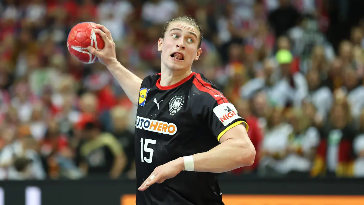 Deutschland - Niederlande, IHF Weltmeisterschaft, IHF 2023 World Men s Championship Juri Knorr Deutschland, 15. Handball-Weltmeisterschaft 2023, Länderspiel zwischen Deutschland und Niederlande am 21.01.2023 in Kattowitz., Kattowitz Polen Spodek *** Germany Netherlands, IHF World Championship, IHF 2023 World Men s Championship Juri Knorr Germany, 15 Handball World Championship 2023, international match between Germany and Netherlands on 21 01 2023 in Katowice , Katowice Poland Spodek