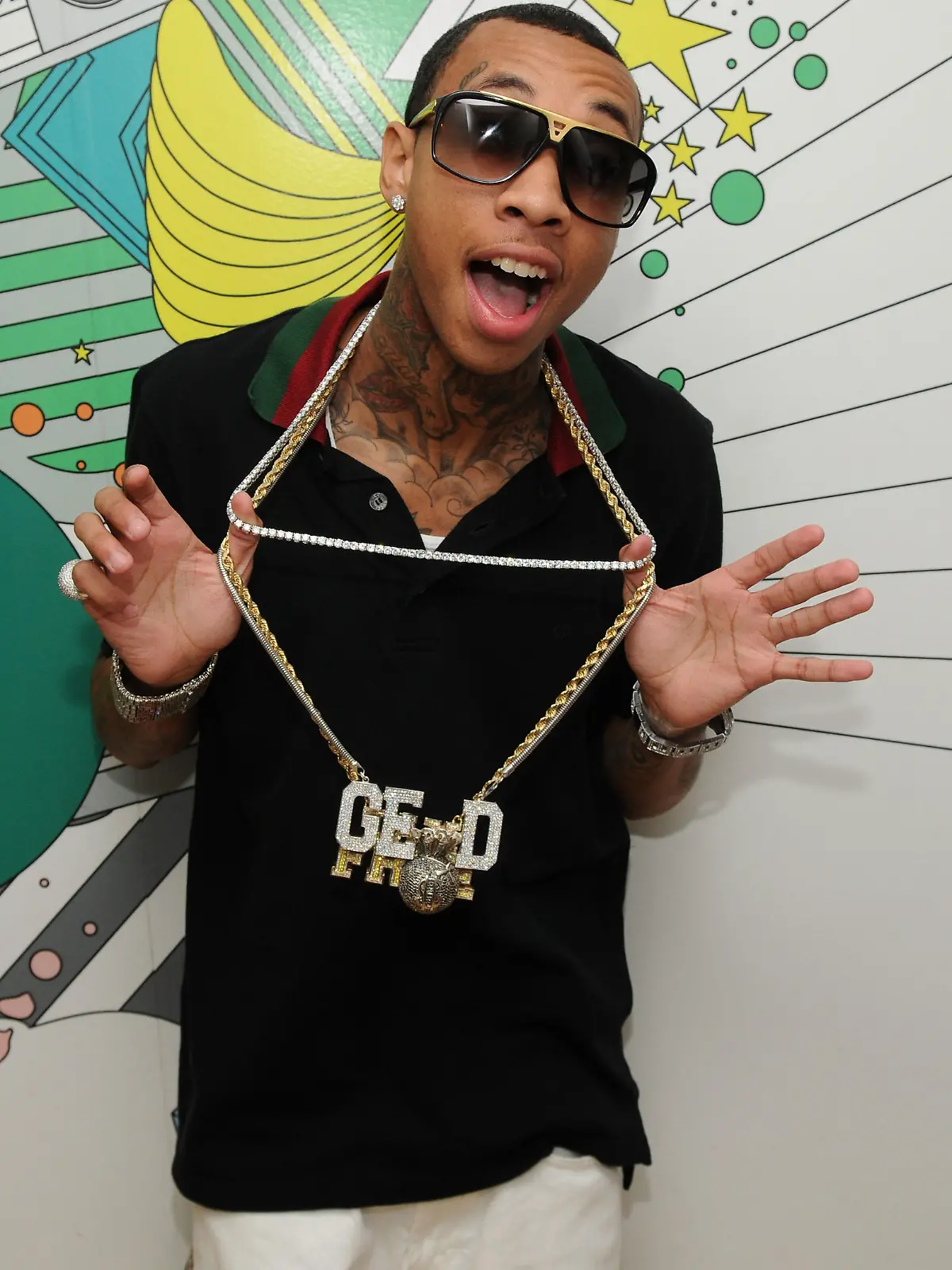 NEW YORK - JUNE 10:  (U.S. TABS OUT) Recording artist Tyga poses backstage during  MTV's 'TRL' on June 10, 2008 at MTV Studios in New York City.  (Photo by Bryan Bedder/Getty Images)