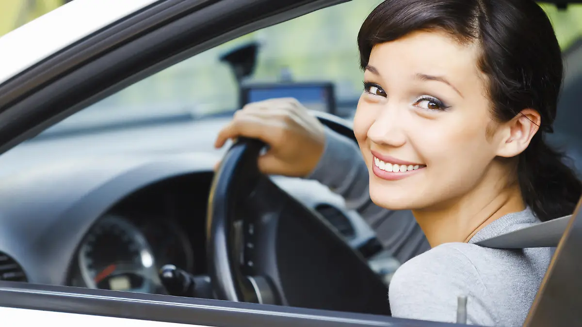 Smiling female driver