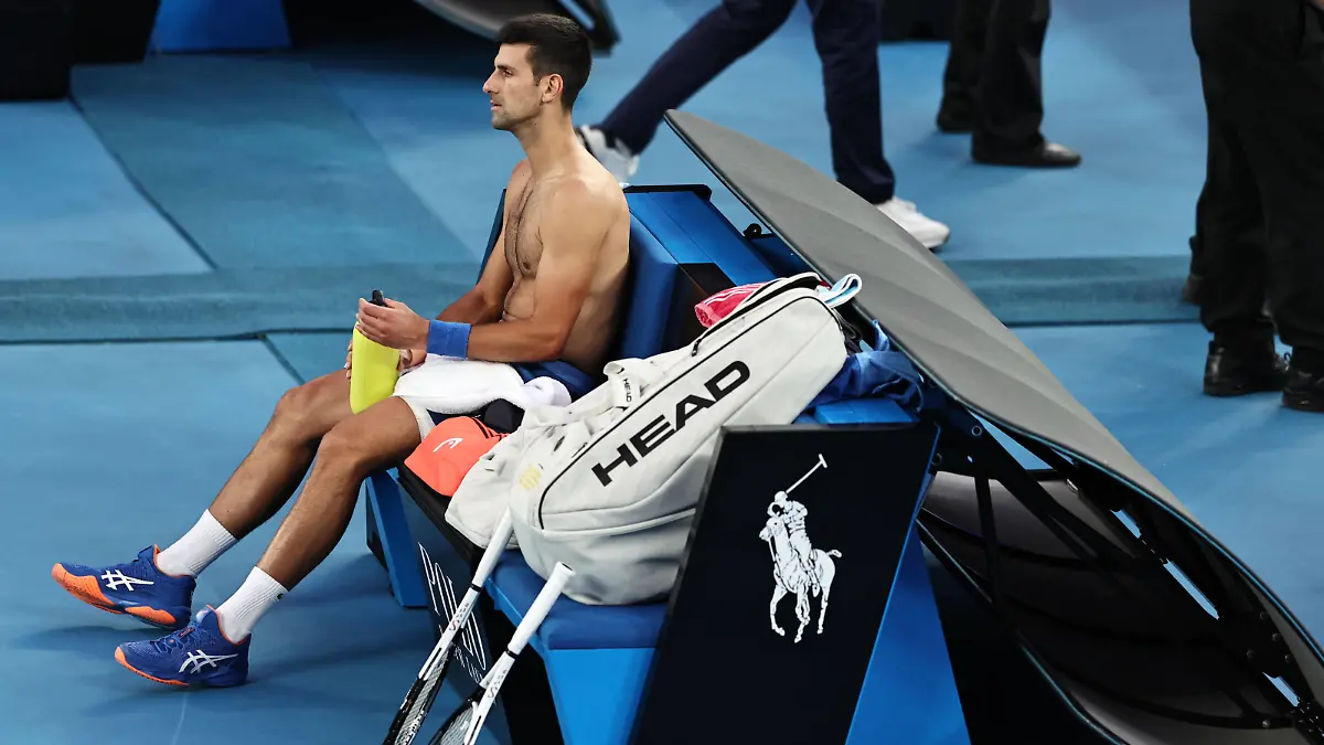 Novak Djokovic, SRB, during third round of 2023 Australian Open in Melbourne, 21/01/2023 - *** Novak Djokovic, SRB, during third round of 2023 Australian Open in Melbourne, 21 01 2023 PUBLICATIONxNOTxINxCHNxSUI