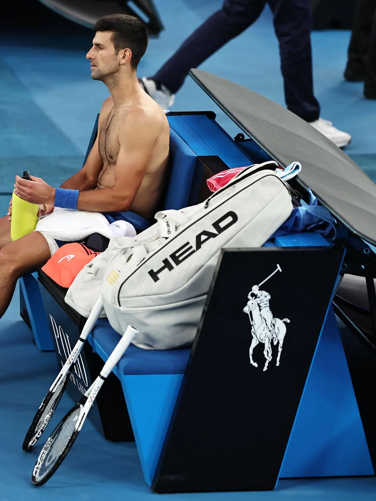 Novak Djokovic, SRB, during third round of 2023 Australian Open in Melbourne, 21/01/2023 - *** Novak Djokovic, SRB, during third round of 2023 Australian Open in Melbourne, 21 01 2023 PUBLICATIONxNOTxINxCHNxSUI