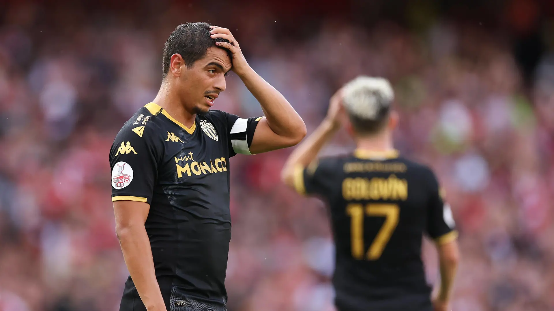 Arsenal v Monaco 02 August 2023, London - The Emirates Cup - Arsenal v Monaco - Wissam Ben Yedder of Monaco looks dejected - Photo: Jacques Feeney / Offside. London UK *** Arsenal gegen Monaco 02. August 2023, London Der Emirates Cup Arsenal gegen Monaco Wissam Ben Yedder von Monaco sieht niedergeschlagen aus Foto Jacques Feeney Abseits London UK PUBLICATIONxINxGERxSUIxAUTxONLY Copyright: xJacquesxFeeneyx/xOffsidexOffside