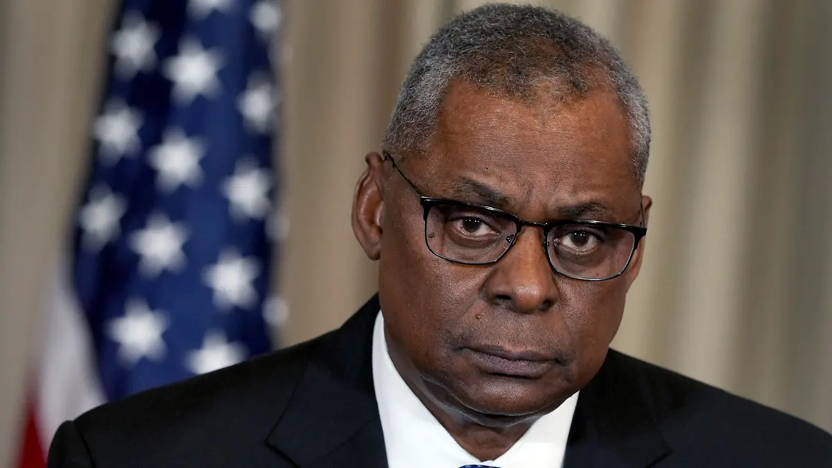 US Defense Secretary Lloyd Austin attends a press conference as part of the meeting of the 'Ukraine Defense Contact Group' at Ramstein Air Base in Ramstein, Germany, Friday, Jan. 20, 2023. Defense leaders are gathering at Ramstein Air Base in Germany Friday to hammer out future military aid to Ukraine, amid ongoing dissent over who will provide the battle tanks that Ukrainian leaders say they desperately need(AP Photo/Michael Probst)