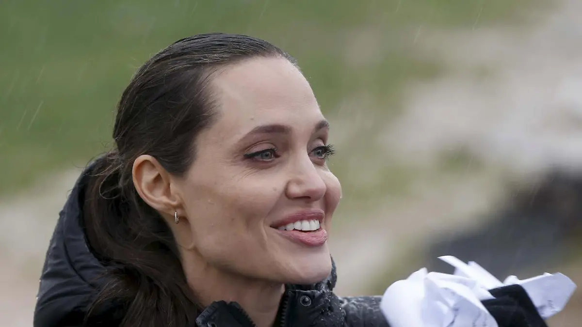 United Nations High Commissioner for Refugees (UNHCR) Special Envoy Angelina Jolie reacts during a news conference as she visits Syrian refugees in the Bekaa valley, Lebanon March 15, 2016. March 15 marks the 5th anniversary of peaceful protests against President Bashar al-Assad, leading to the devastating civil conflict in the country. REUTERS/Mohamed Azakir