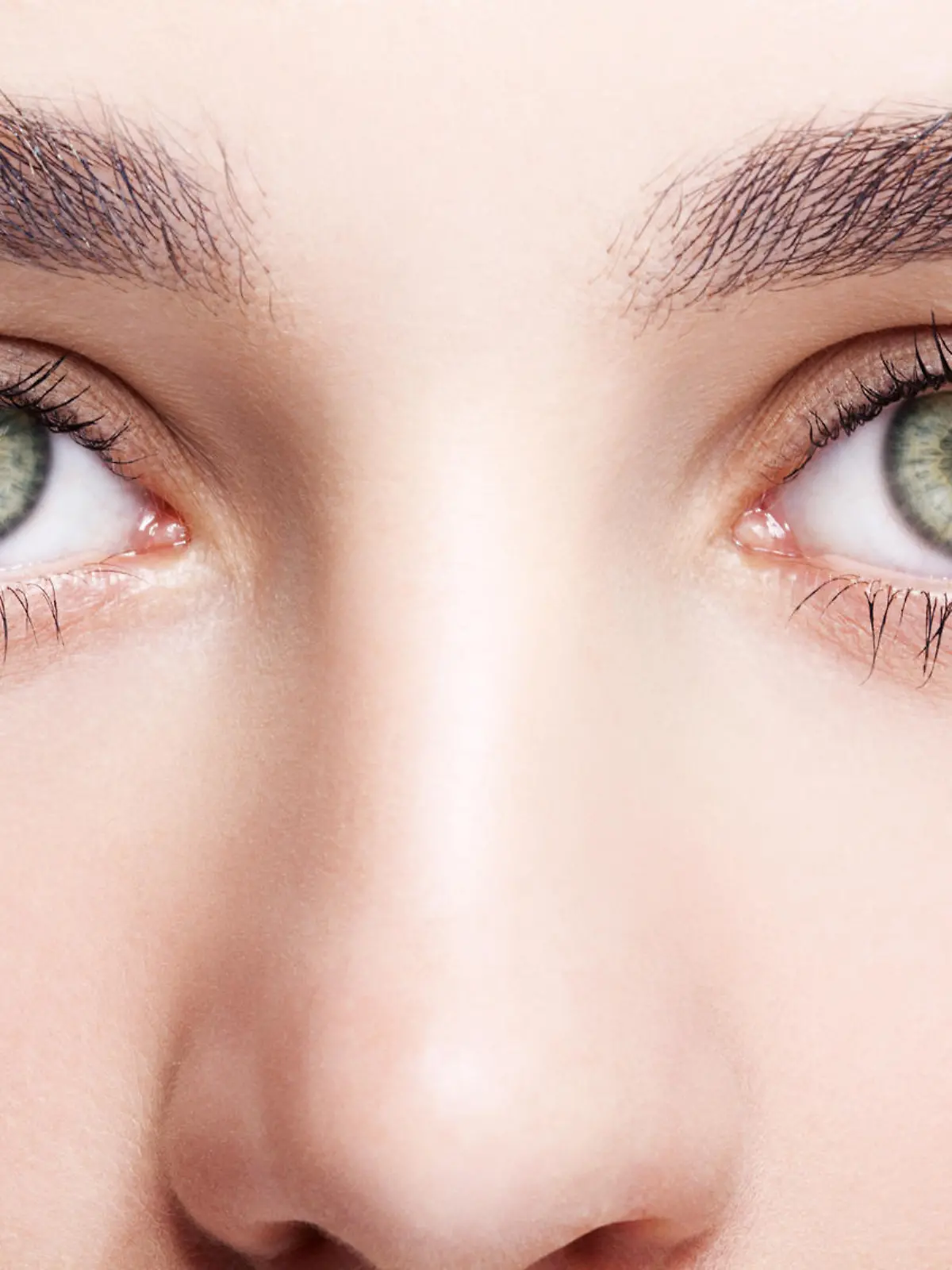 Closeup shot of female green pistachio colour eye  with day makeup